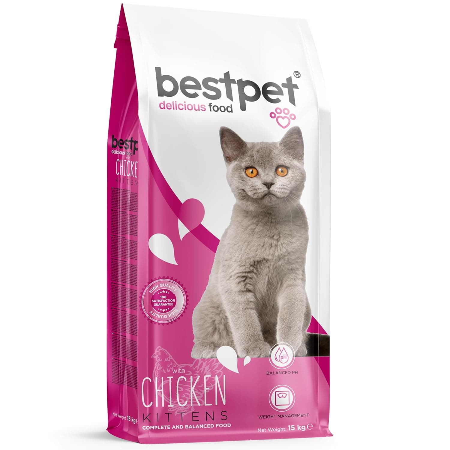 Bestpet Dry Food for Kittens, with Chicken and Rice, 15 kg