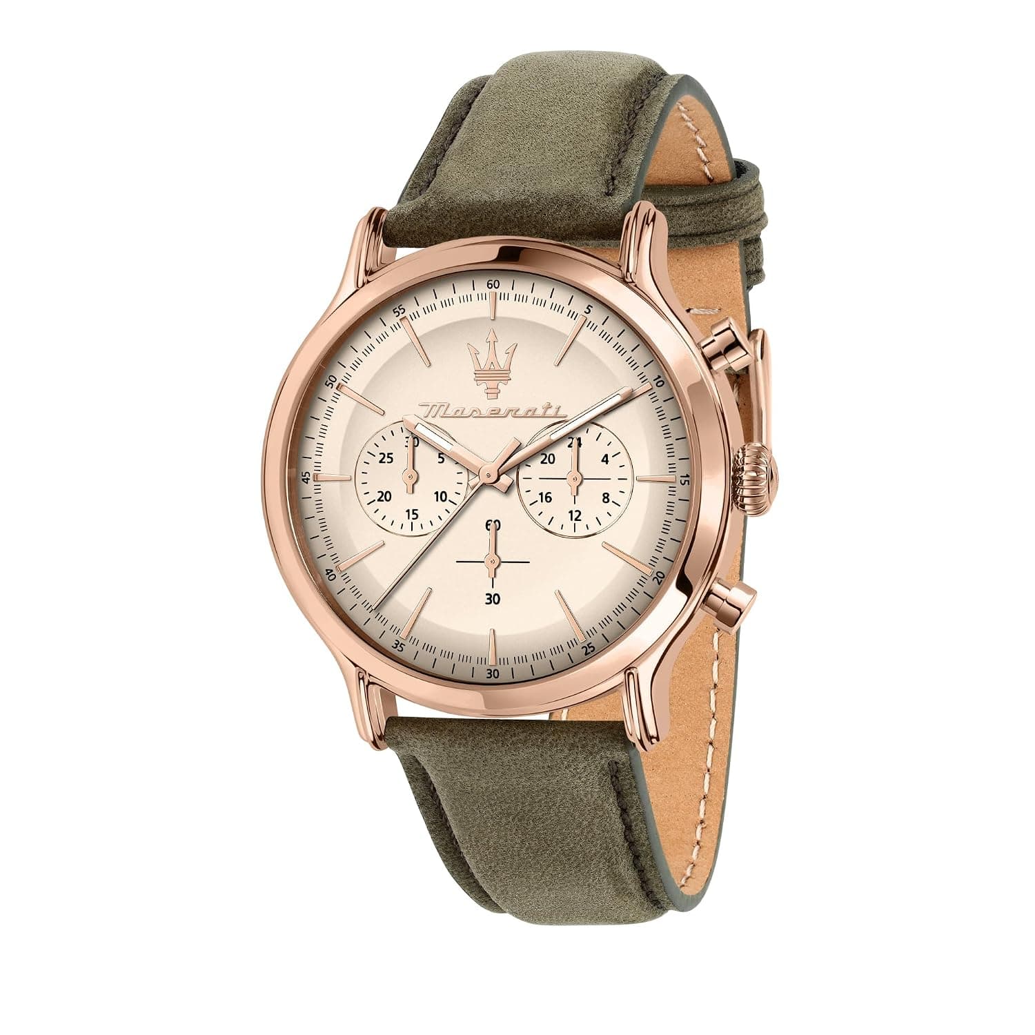 Maserati Men's Watch, Chronograph, Analogue, Leather Strap, Waterproof, Vintage Collection, Gift for Men - R8871633007