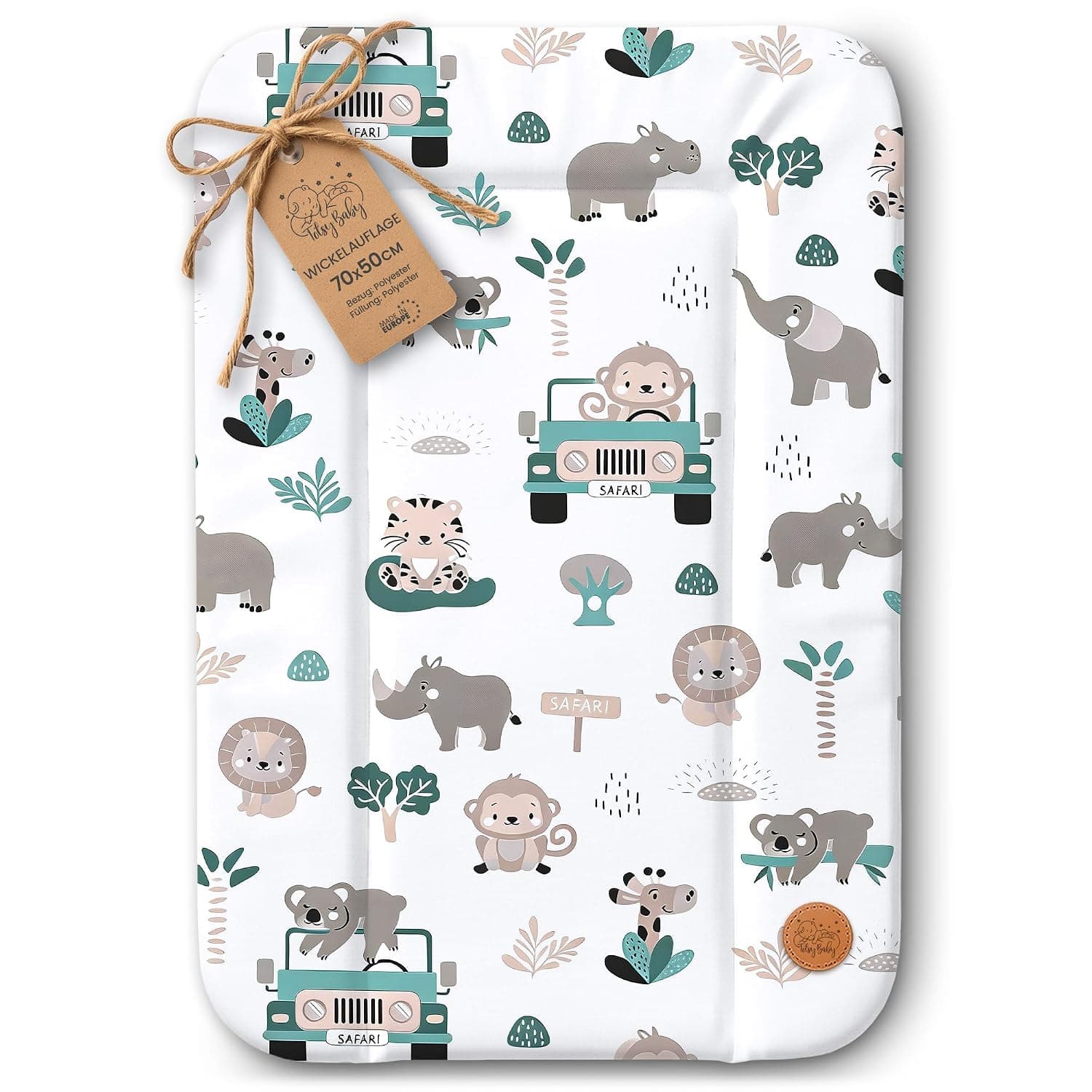 Changing pad wipeable and waterproof 70 x 50 cm cm - changing mat to place on changing table, changing top, changing dresser, or washing machine, changing mat Oeko-Tex Africa