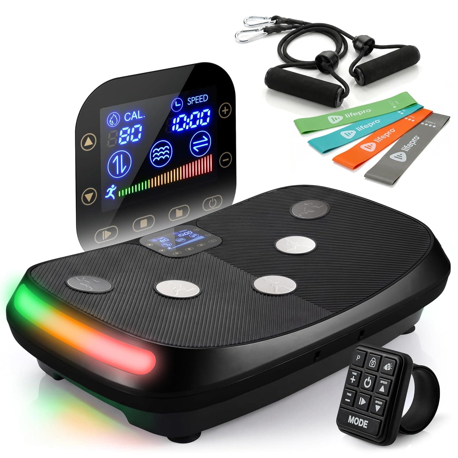 LifePro Rumblex 4D Vibration Plate Exercise Machine - Triple Motor Oscillation, Linear, Pulsation + 3D/4D Vibration Platform - Whole Body Viberation Machine for Home