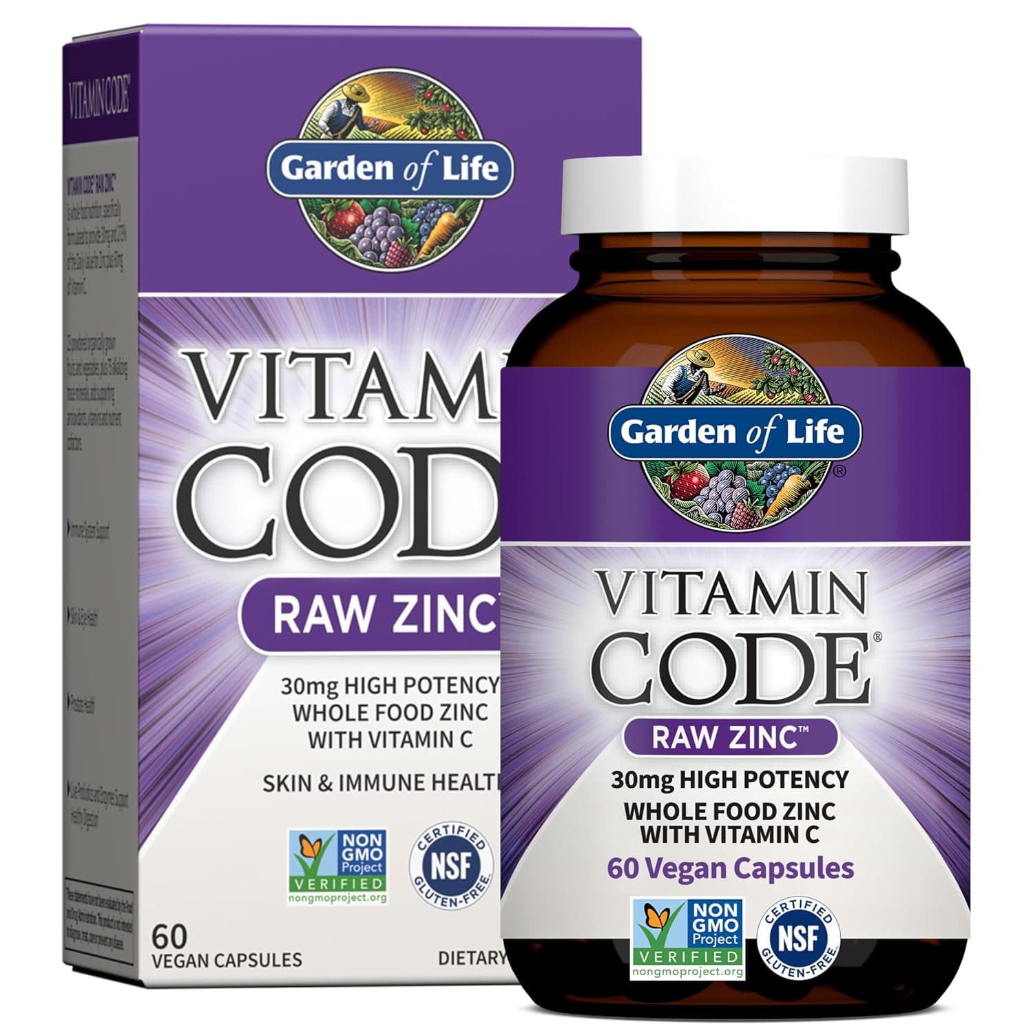 Garden of Life Vitamin Code Raw Zinc (60 Veggie Caps)