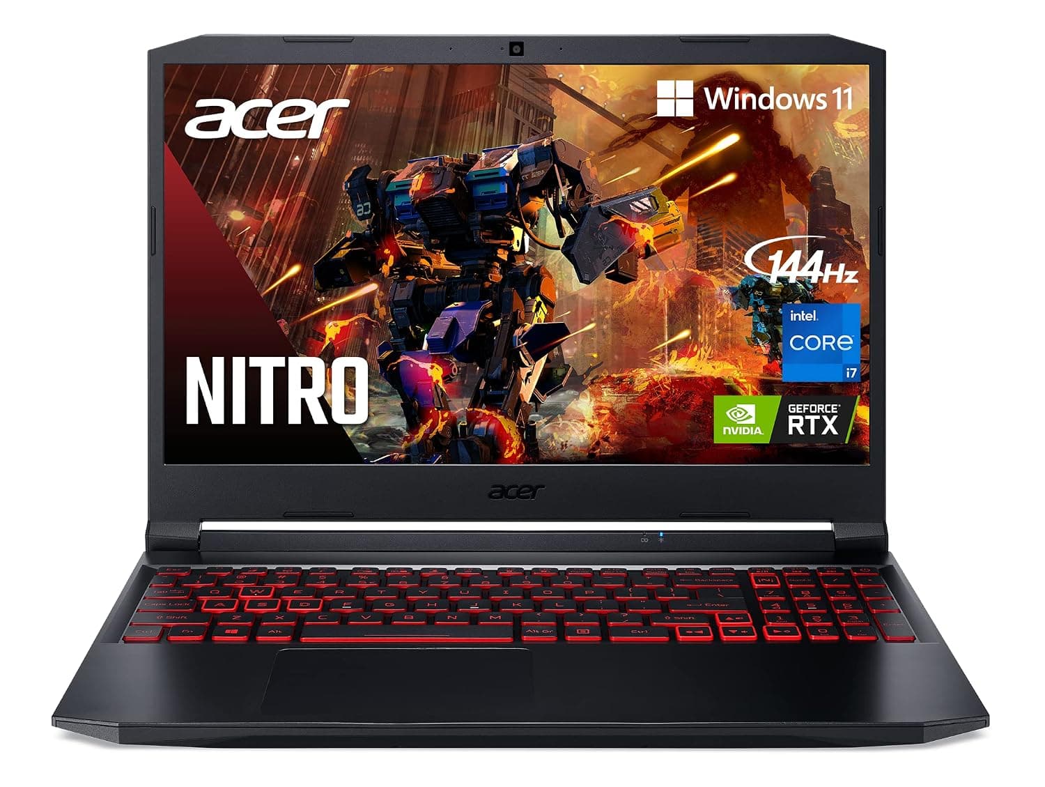 Acer Nitro 5 AN515-57-79TD Gaming Laptop|Intel Core i7-11800H|NVIDIA GeForce RTX 3050 Ti Laptop GPU|15.6" FHD 144Hz IPS Display|8GB DDR4|512GB NVMe SSD|Killer Wi-Fi 6|Backlit Keyboard,Black