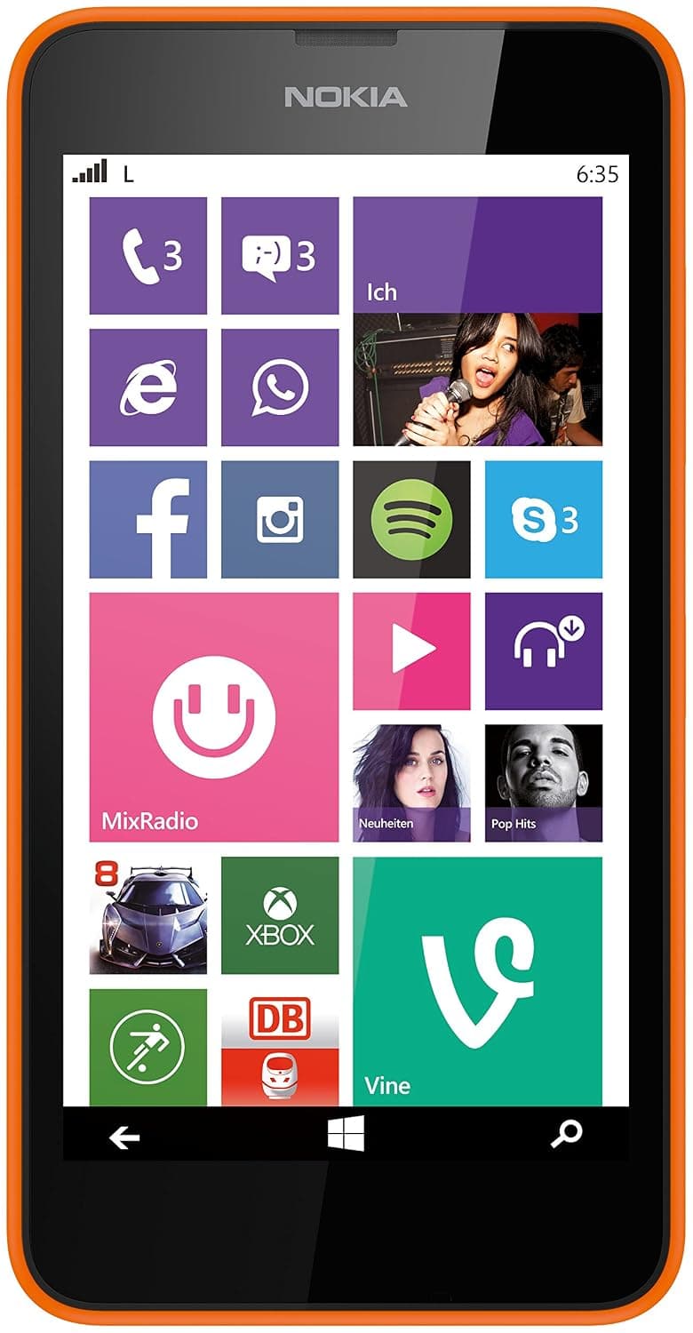 Nokia Lumia 635 Single-SIM 8GB ROM + 512MB RAM (GSM Only | No CDMA) Factory Unlocked 4G/LTE Smartphone (Orange Lumia) - International Version