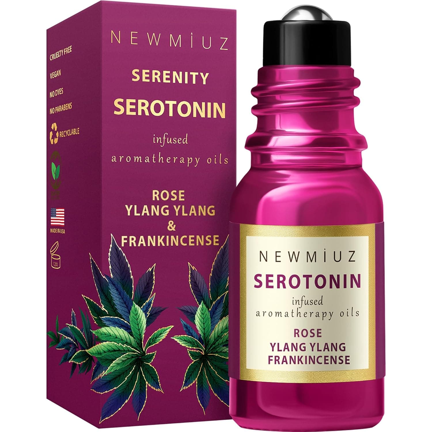 Chill Out Calming Roll On Essential Oil Blend -Stress Relief Rose Ylang Ylang & Frankincense Destress - Relaxation Calm Aromatherapy Roller Gifts for Women Perfect Stocking Stuffers - NEW MIUZ