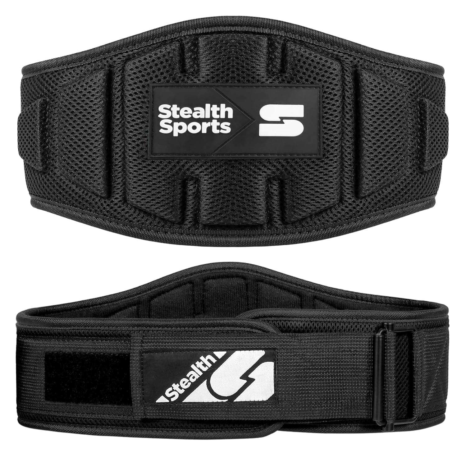 Stealth Sports Weight Lifting Belt – 6.5” Back Support Padded Workout Belt Auto Lock Buckle – Neoprene Gym Belt Men Women – Fitness Bodybuilding Deadlift Squats Weightlifting Belt