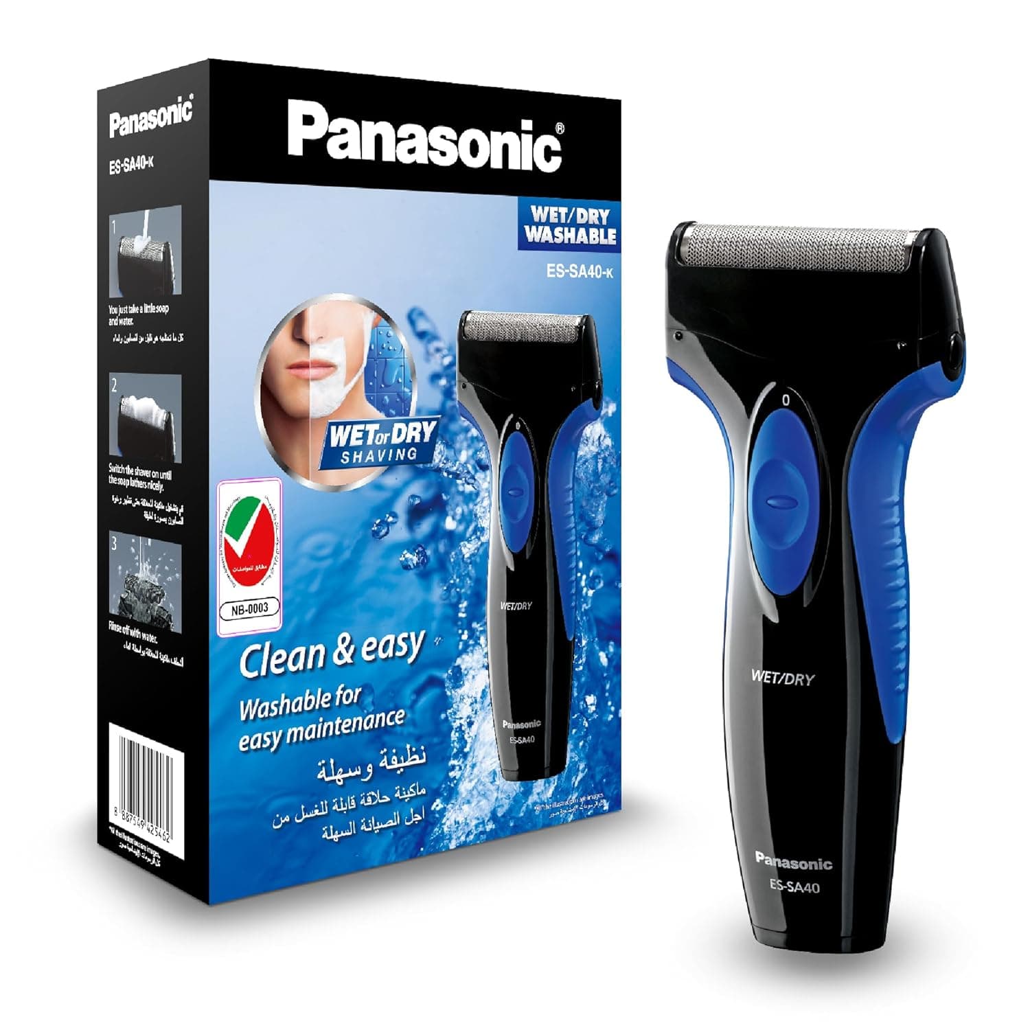 Panasonic ES-SA40 Pro Curve Wet & Dry Shaver - ES-SA40, Black