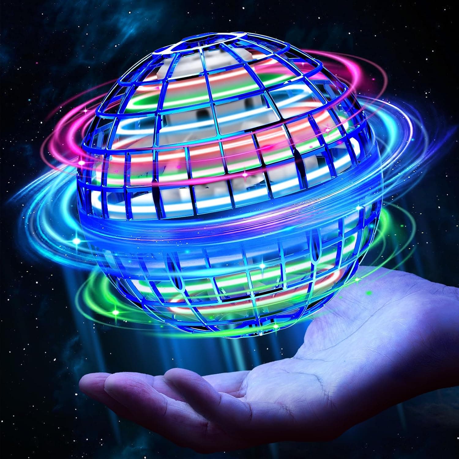 Alyssa Magic Flying Ball, Spinner Flying Mini Drone, LED Fly Orb Boomerang, 6+ Years, Single or Multiple Players | Magic Ball, Mini Drone UFO Flying Ball, 360° Rotating LED Flying Ball Toy, Birthday Gift Child