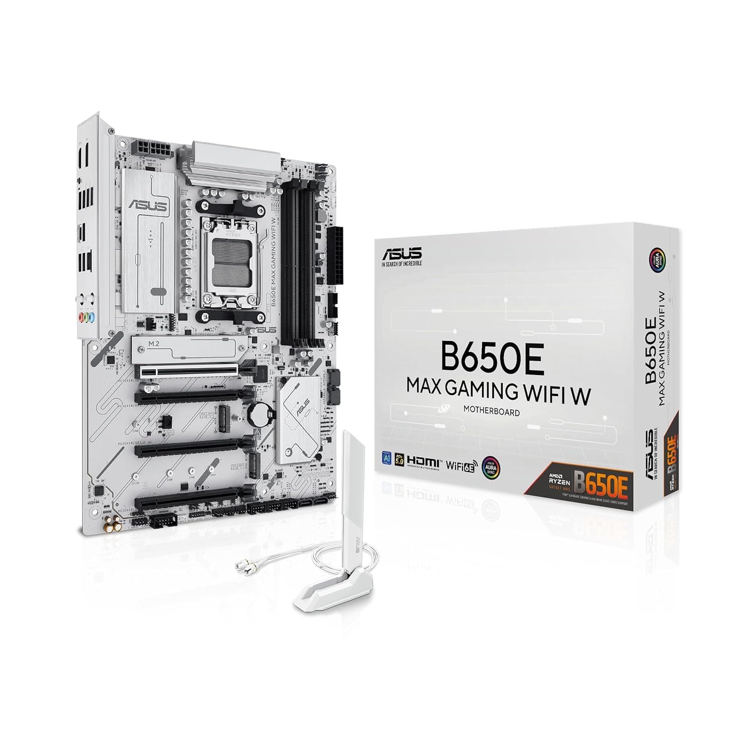 ASUS B650E MAX Gaming WiFi W Motherboard Socket AMD AM5 (Ryzen 9000, DDR5 Memory, PCIe 5.0, 3X M.2, WiFi 6E, BIOS Flashback, Aura Sync, CEC Tier II)