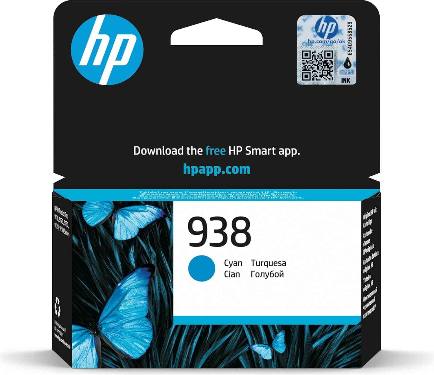 HP Original 938 Ink Cartridge - Cyan (4S6X5PE)