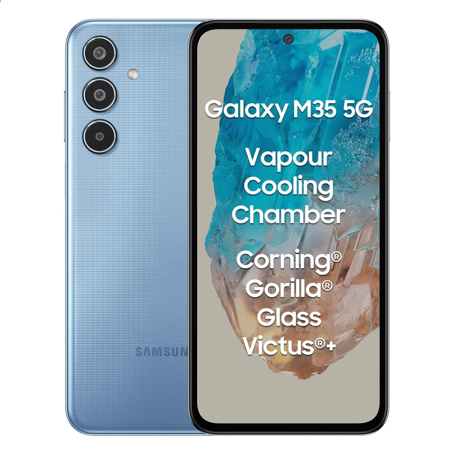 Samsung Galaxy M35 Dual-SIM 128GB ROM + 6GB RAM (GSM Only | No CDMA) Factory Unlocked 5G Smartphone (Light Blue) - International Version