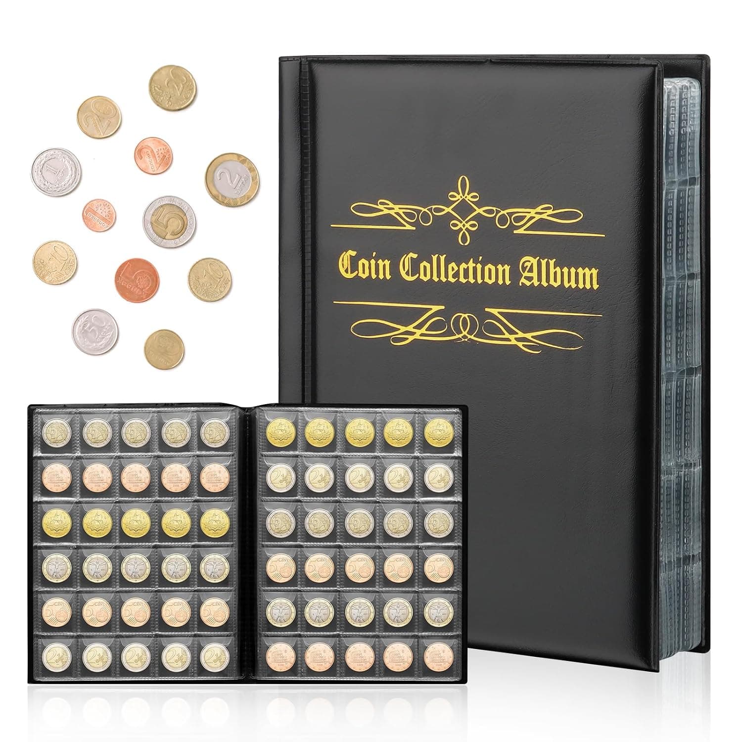 VFANDV 480 Pieces Coin Storage, Coin Collection Album, Coin Collection, Coin Collection, Collector Coin Album, Transparent