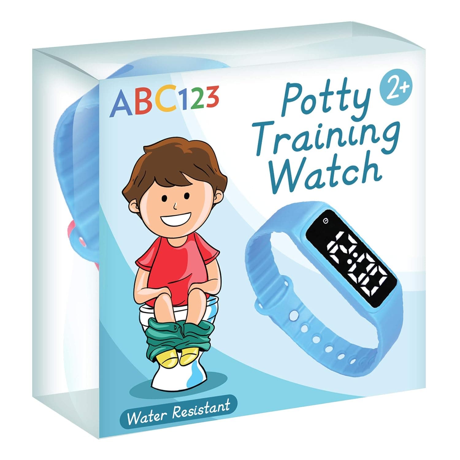 ABC123 Potty Training Watch - Baby Reminder Water Resistant Timer for Toilet Training Kids & Toddler (Blue)
