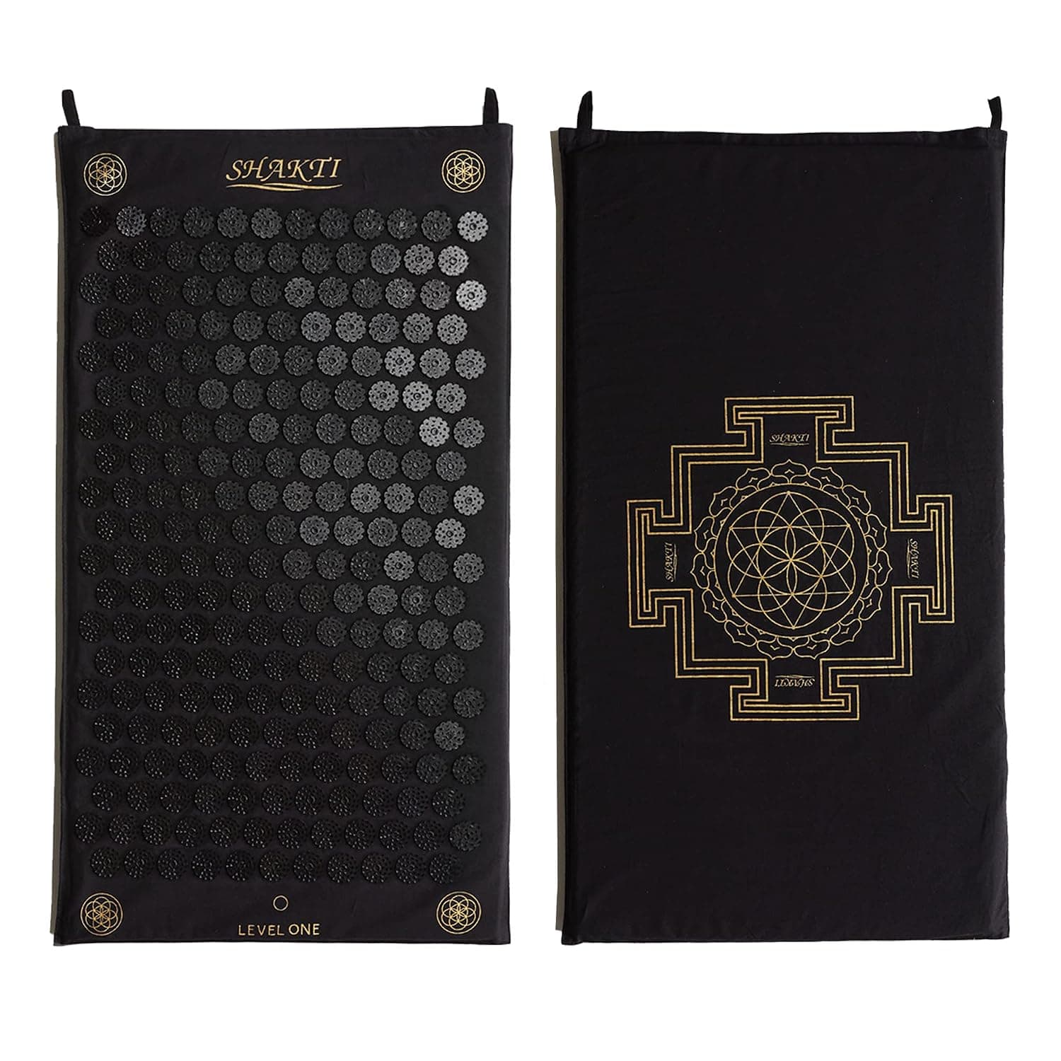 ShaktiMat Acupressure Mat for Tension Release & Relaxation, Level 1 Black | Relaxation, Massage Muscles, Aid Sleep, Unlock Inner Tension, Similar to Acupuncture, Made with Organic Cotton & ABS spikes