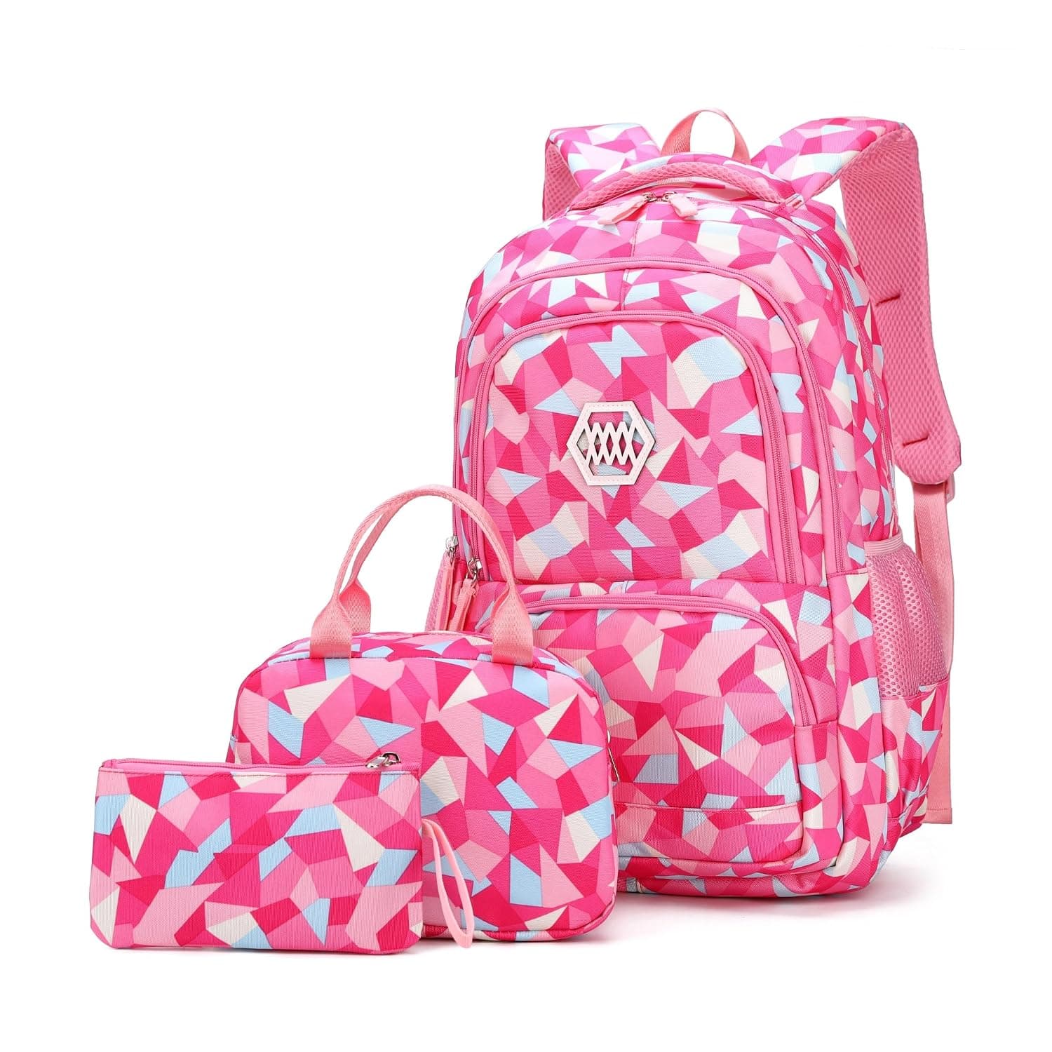 Geometric Print Girls Boys Backpacks for Kids Primary School Bags