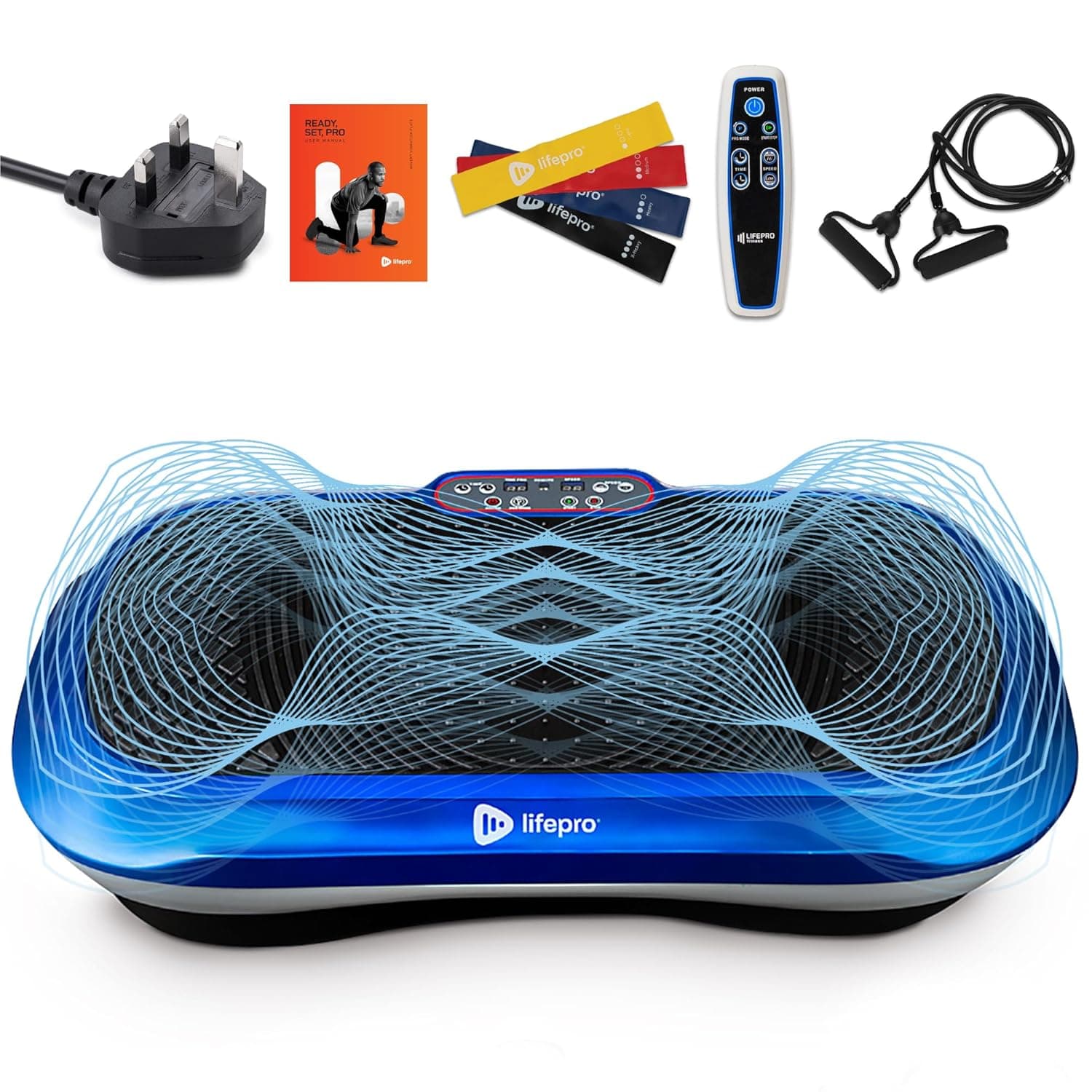 LifePro Vibration Plate Exercise Machine- Whole Body Vibration Fitness Trainer w/ Loop Bands - Vibrating Plate Exercise Machine With Remote, Balance Straps, Videos & Manual- 150Kg Max Load