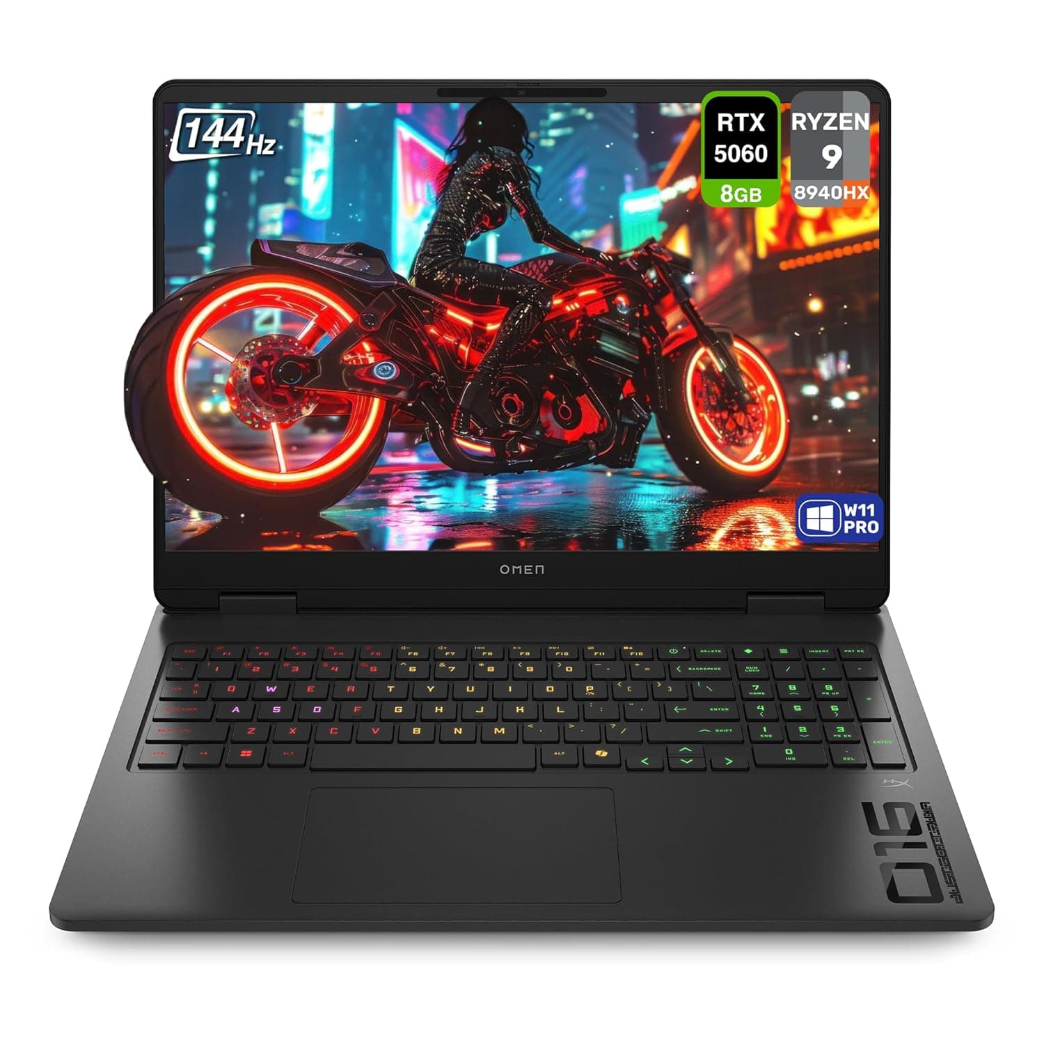 HP OMEN Gaming Laptop, AMD Ryzen 9-8940HX, 64 GB DDR5 RAM, 4 TB PCIe SSD, 16" 2K (1920x1200) 144Hz Display, Nvidia G-Force RTX 5060, Backlit Keyboard, W11 Pro, Shadow Black