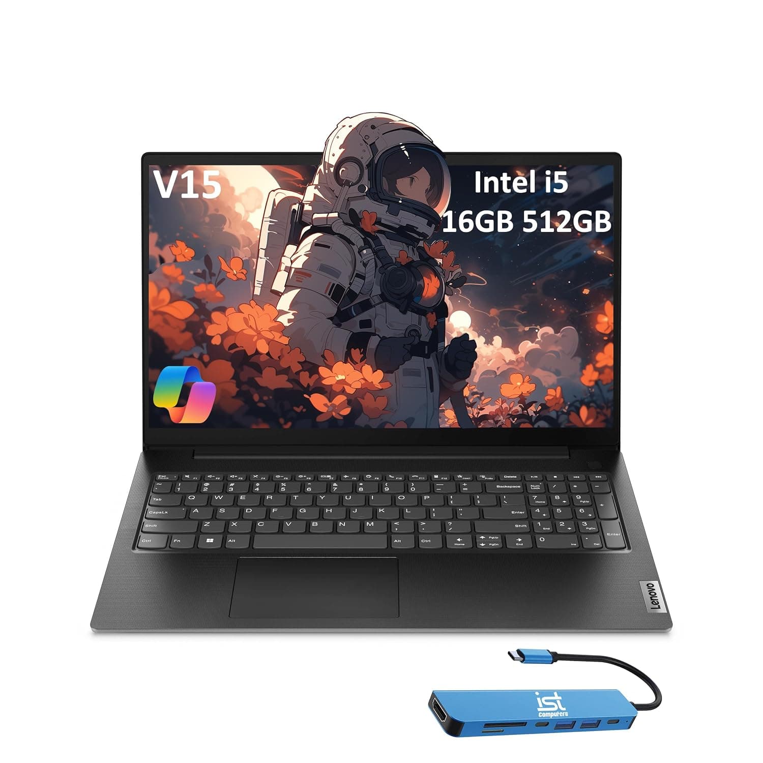 Lenovo V15 Gen 4 (15.6" FHD Anti-Glare, 13th Intel Core i5-13420H (Beat i7-1255U), 16GB RAM, 512GB SSD) for Business, Home, Military Grade, Ethernet, Webcam, IST Hub, Win 11 Pro w/AI Copilot, Black