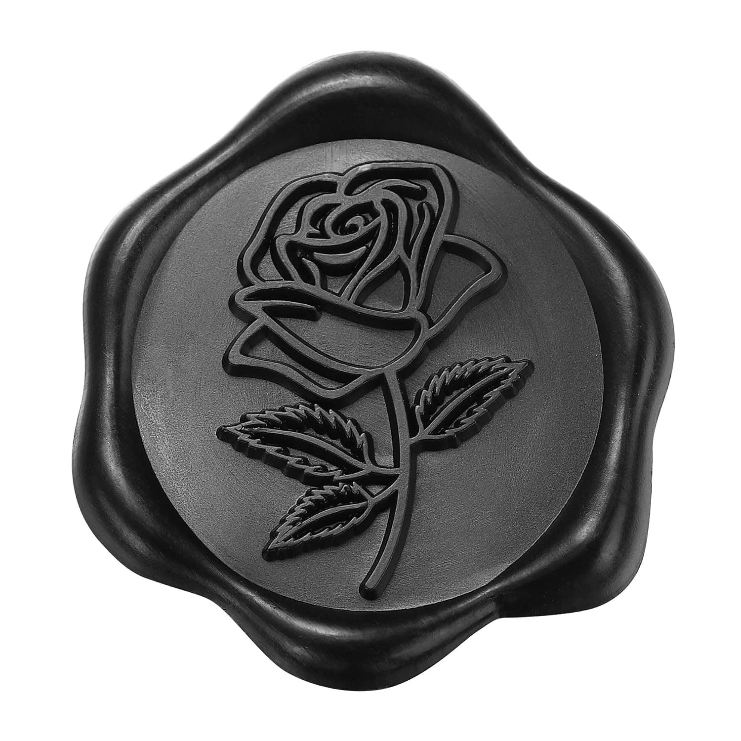 Yoption Rose Wax Seal Stickers, 50 Pcs Black Self-Adhesive Envelope Seal Stickers for Wedding Invitation, Gift Wrapping, Crafts
