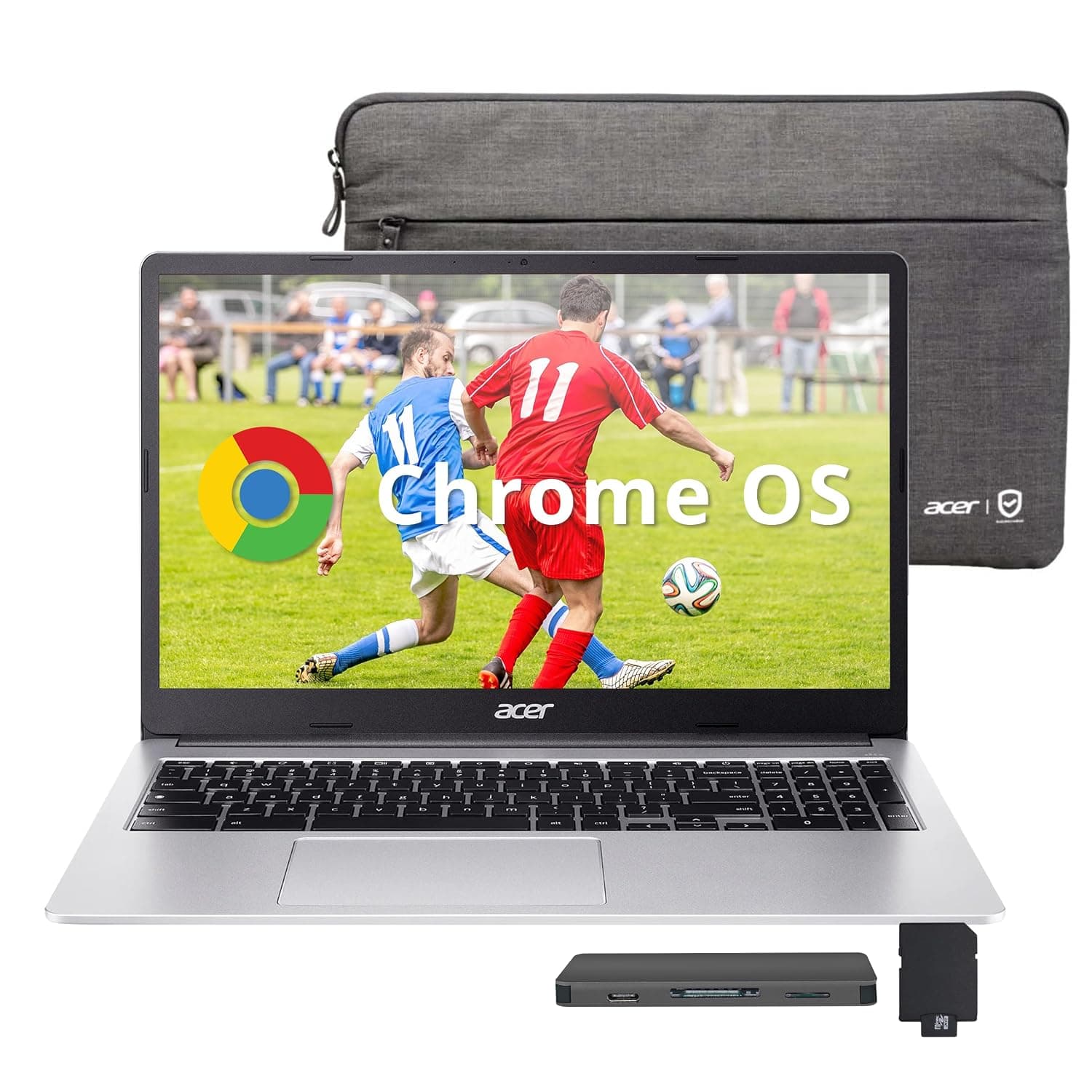 Acer Chromebook 315 15.6" FHD Laptop, Intel Celeron N4500, 4GB LPDDR4 RAM, 224GB Storage (64GB eMMC+160GB Docking Station Set), Numeric Keypad, HD Webcam, Long Battery Life, Wi-Fi 6, Chrome OS, Silver