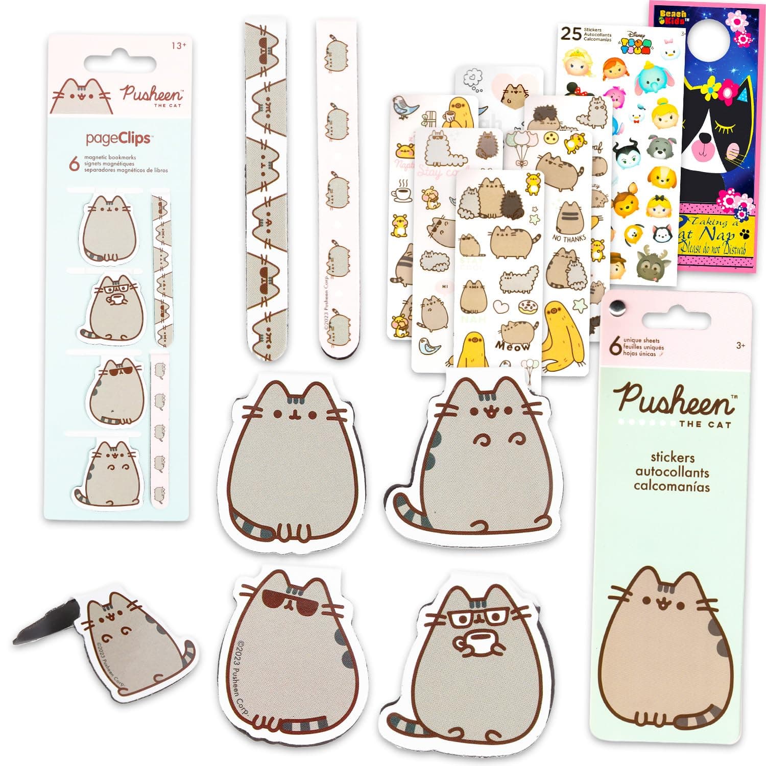 Pusheen Bookmark and Sticker Book Set - Bundle with 6 Bookmark Page Clips Plus Stickers, More | Pusheen School Supplies for Girls, Kids