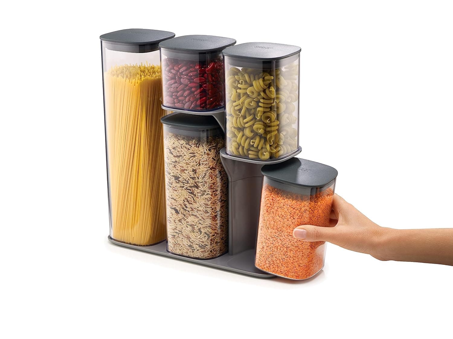 Joseph Joseph 81071 Silicone Food Storage Container With Stand - 67 oz 45 oz,32 oz 18 oz, 1 Pieces, Grey