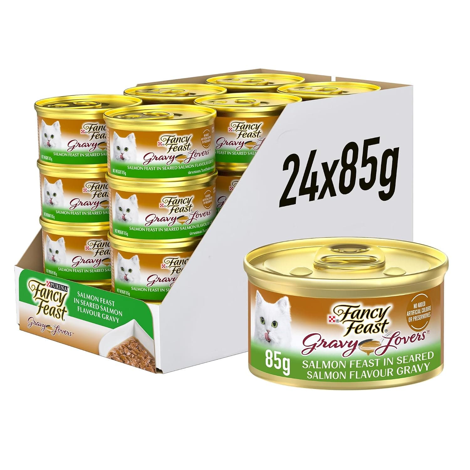 Fancy Feast Purina Gravy Lover Salmon Wet Cat Food 85g (Pack of 24)