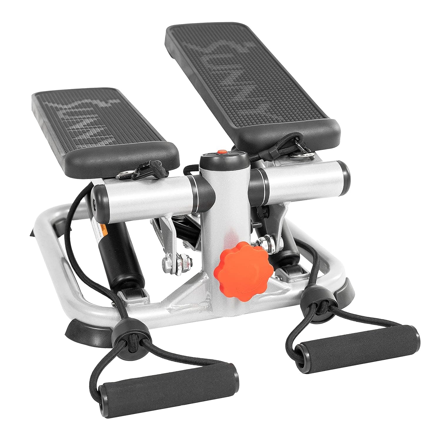 Sunny Health & Fitness Mini Stepper w/LCD Monitor & Adjustable Step Height | Lower-Body Cardio, Fully Assembled, LCD Meter, Home Training, Resistance Bands, Hydraulic Stepper, 100kg Capacity