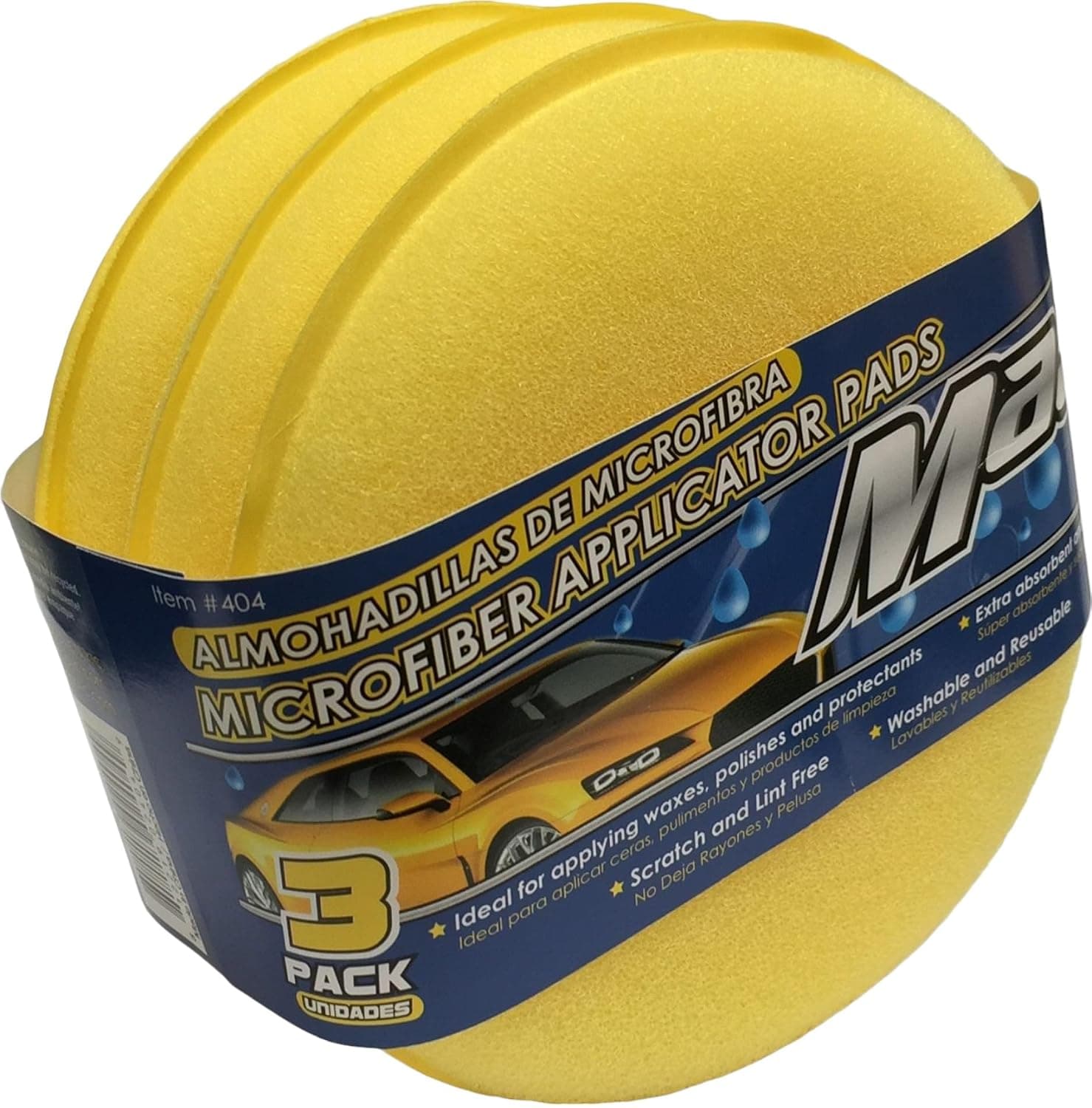 Majic Microfiber Applicator Pads 3 Pieces Yellow