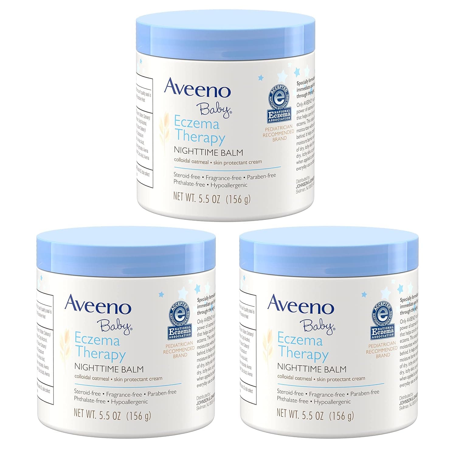 Aveeno Baby Eczema Therapy Nighttime Balm, with Natural Colloidal Oatmeal and Dimethicone for Dry Skin and Baby Eczema Relief, 5.5 oz (Pack of 3)