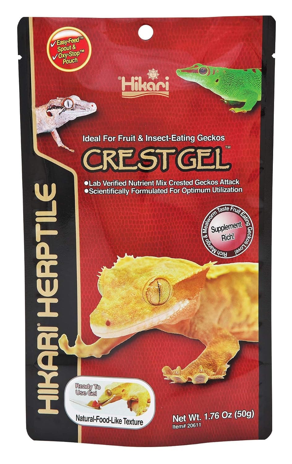Hikari CrestGel Food for Fruit and Insect-Eating Geckos, 1.76 oz (50g)