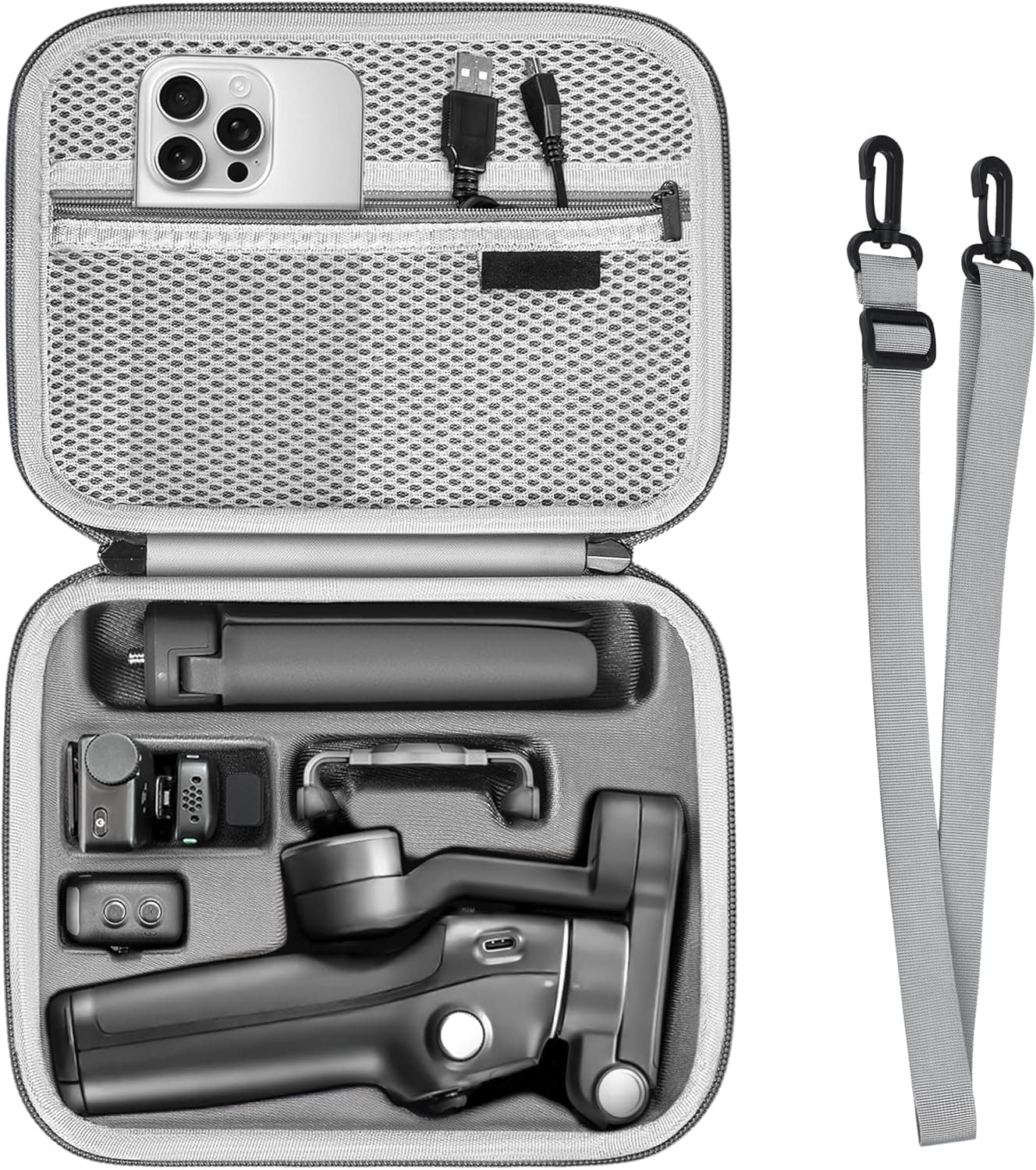 Osmo Mobile 8/7P/7 Case, Cochanvie PU Portable Travel Shoulder Bag for DJI Osmo Mobile 8/7P/7 Gimbal Stabilizer & Accessories