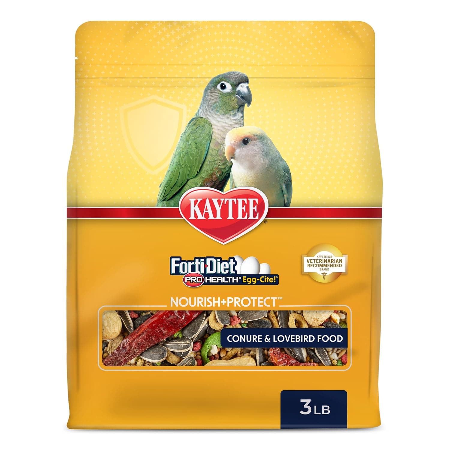 Kaytee Forti-Diet Pro Health Egg-Cite Pet Conure & Lovebird Food, 3 Pound