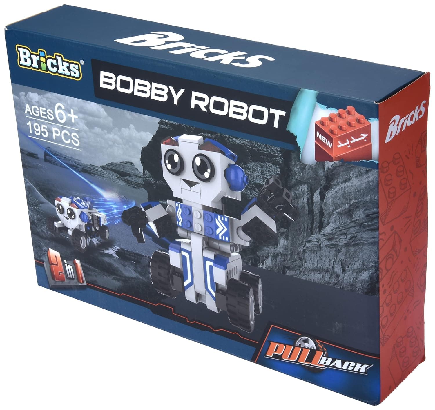 Bricks Blocks Bobby Robot, 1821066, 2 In 1, 195 Pieces