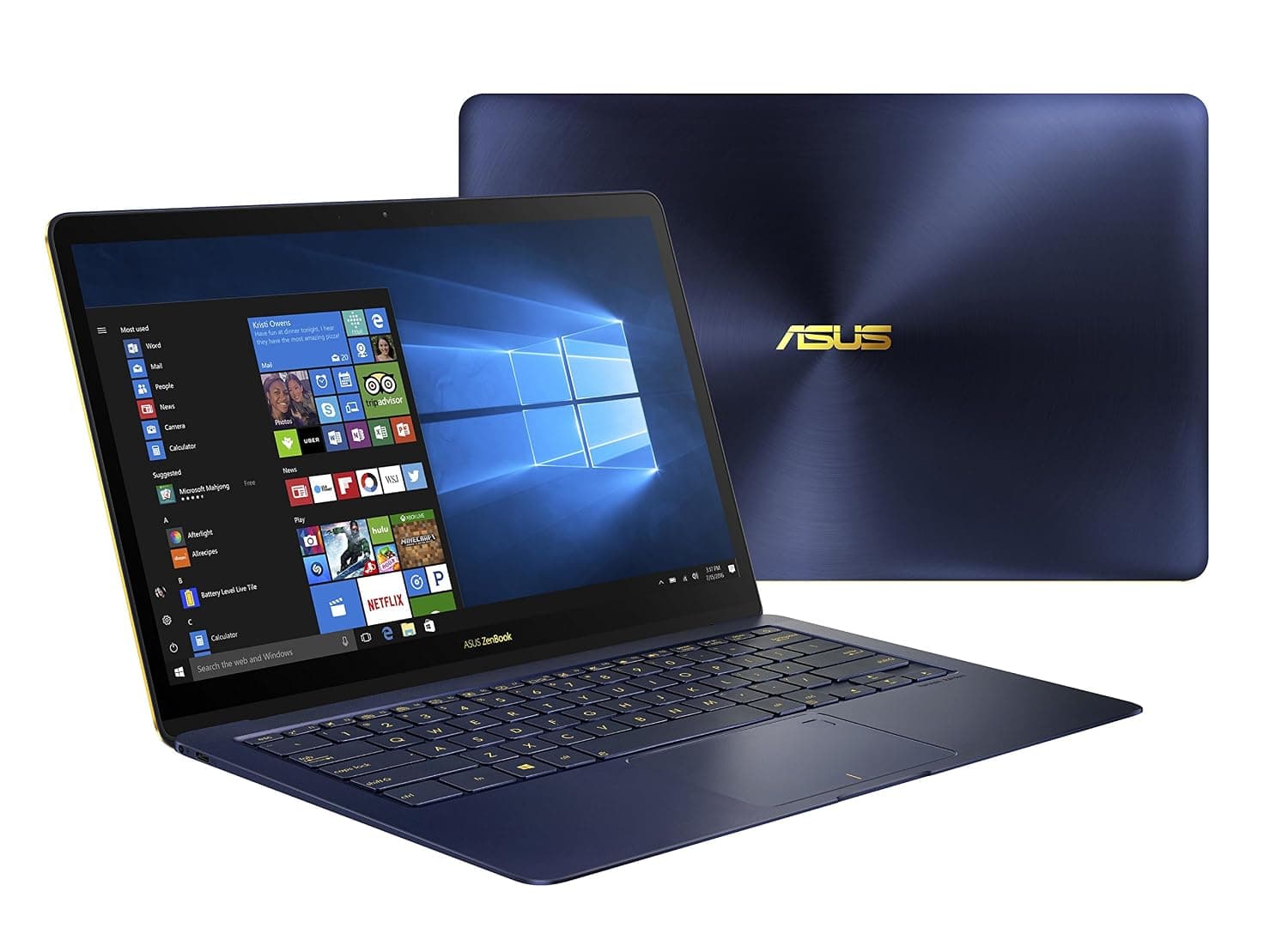 ASUS UX490UA-IH74-BL ZenBook 3 Deluxe 14" FHD Ultraportable Laptop, Intel Core i7-8550U, 16GB RAM, 512GB SSD, Windows 10 Pro, Royal Blue