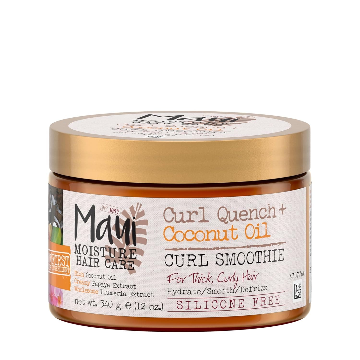 Curl Quench Coconut Oil Curl Smoothie with papaya oil and Plumeria extract Silicon Free