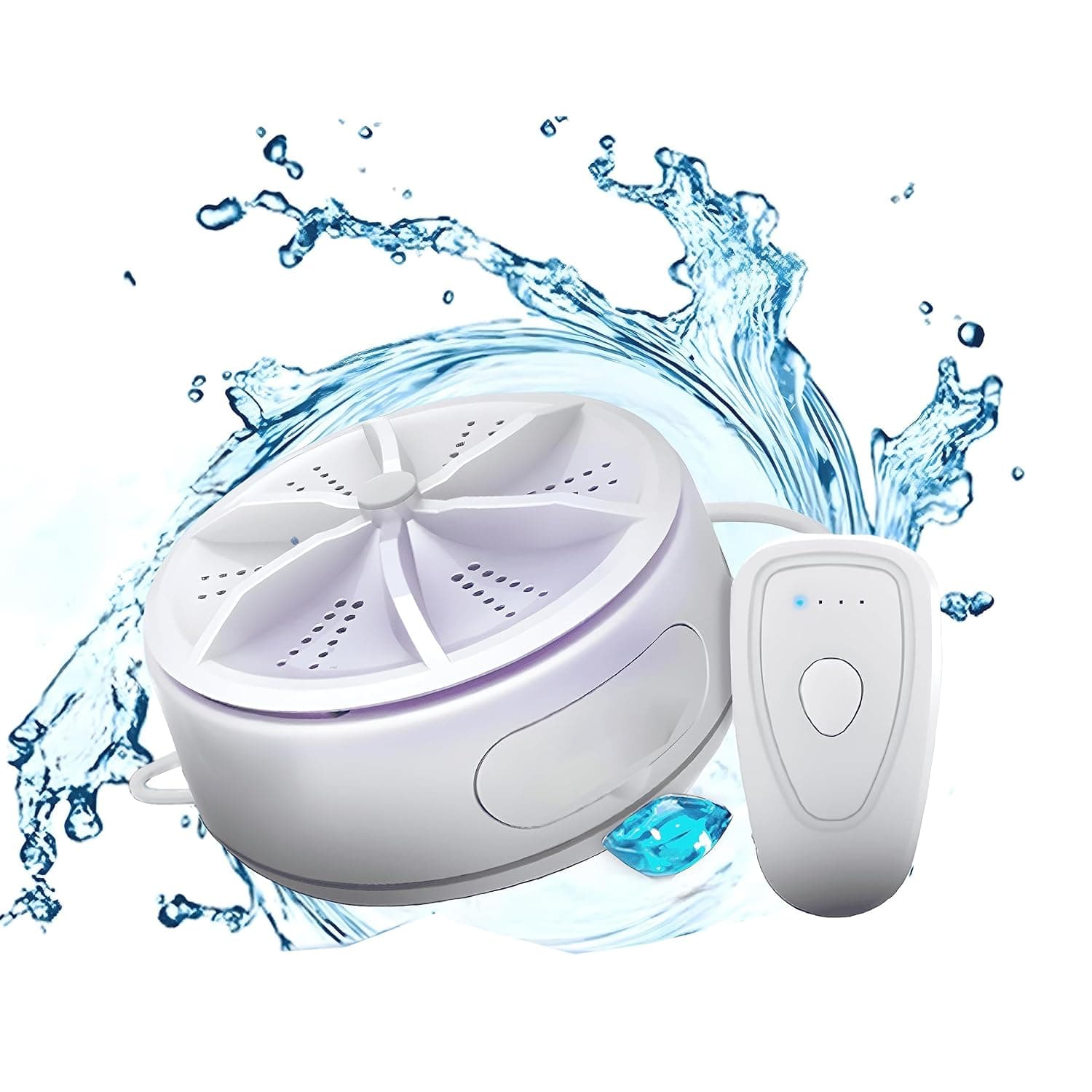 Mini Portable Washing Machine, Portable USB Washing Machine for Sink, 3 in 1 Portable Clothes Washer, Ultrasonic Washer for Traveling, Camping, Home, RV, Office, College Room, Apartment, White