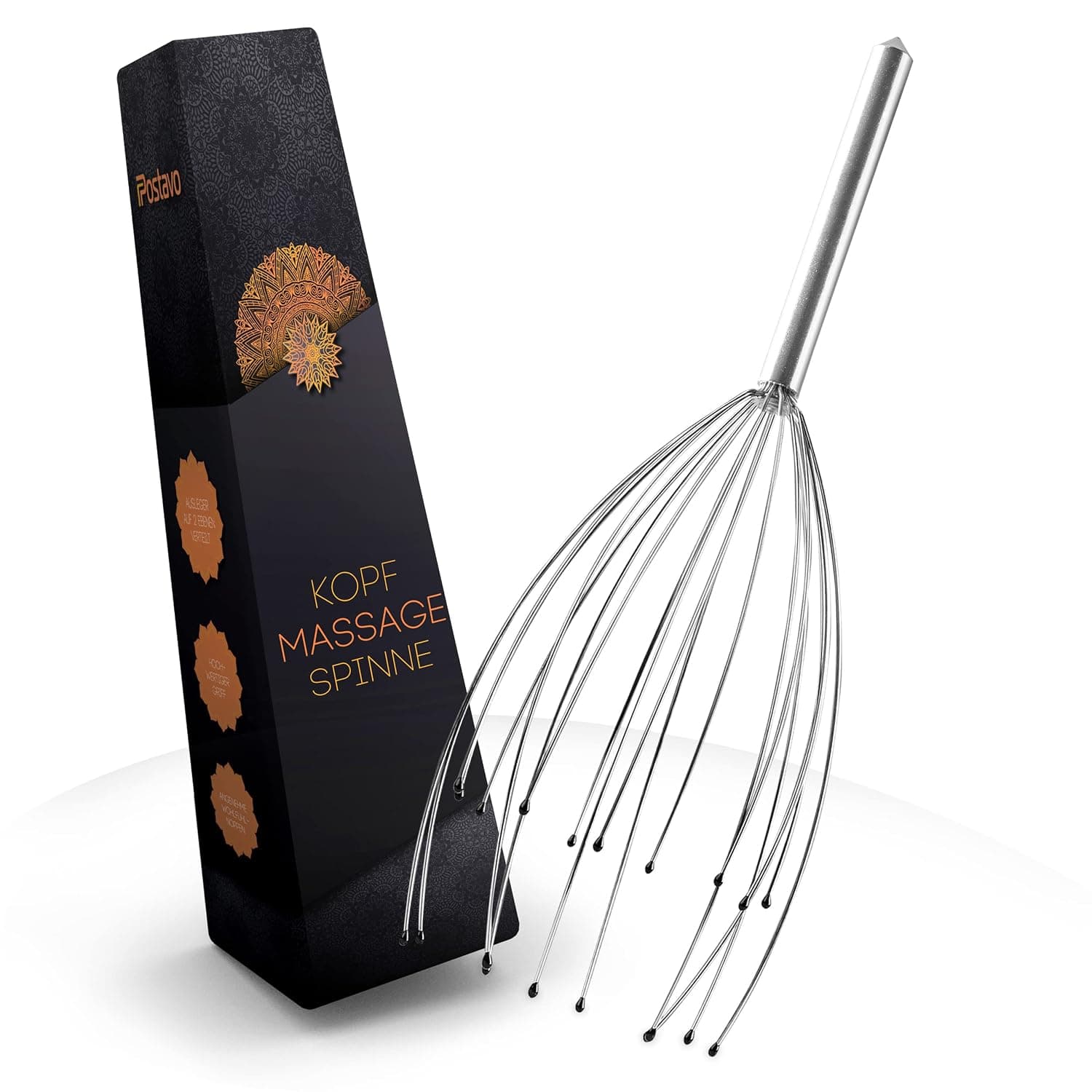 Spider Head Massager - Head Massager with 20 Fingers - For Perfect Relaxation & Better Blood Circulation - Scalp Massage Brush with Ergonomic Stainless Steel Handle