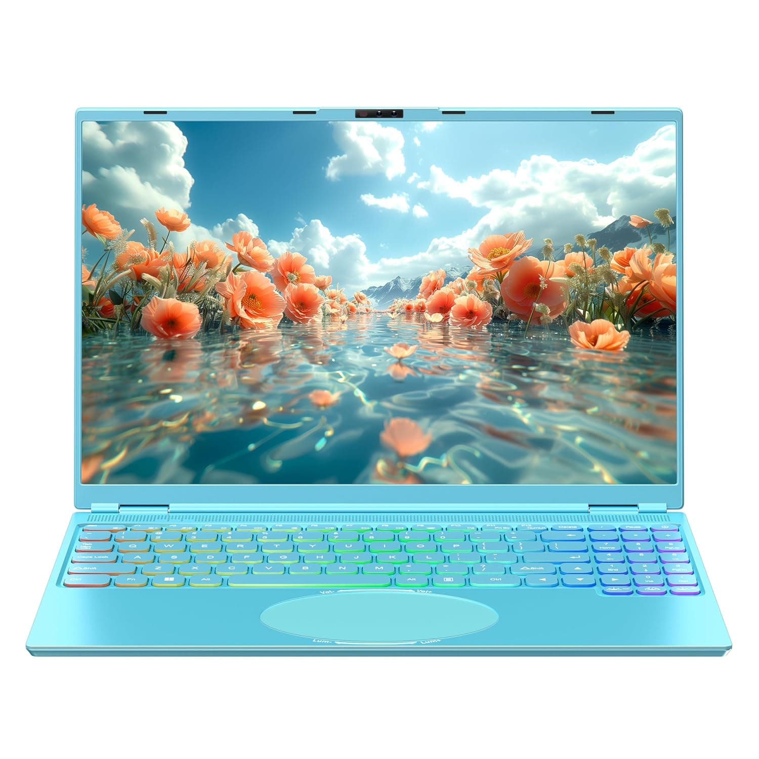 16" Blue Laptop Computer, Alder Lake N95 CPU, 16GB DDR4 RAM, 256GB SSD | 1920×1200 FHD+ IPS Display/Color Backlit KB/Face Recognition/Win 11 Pro Computer PC for Business Work Study