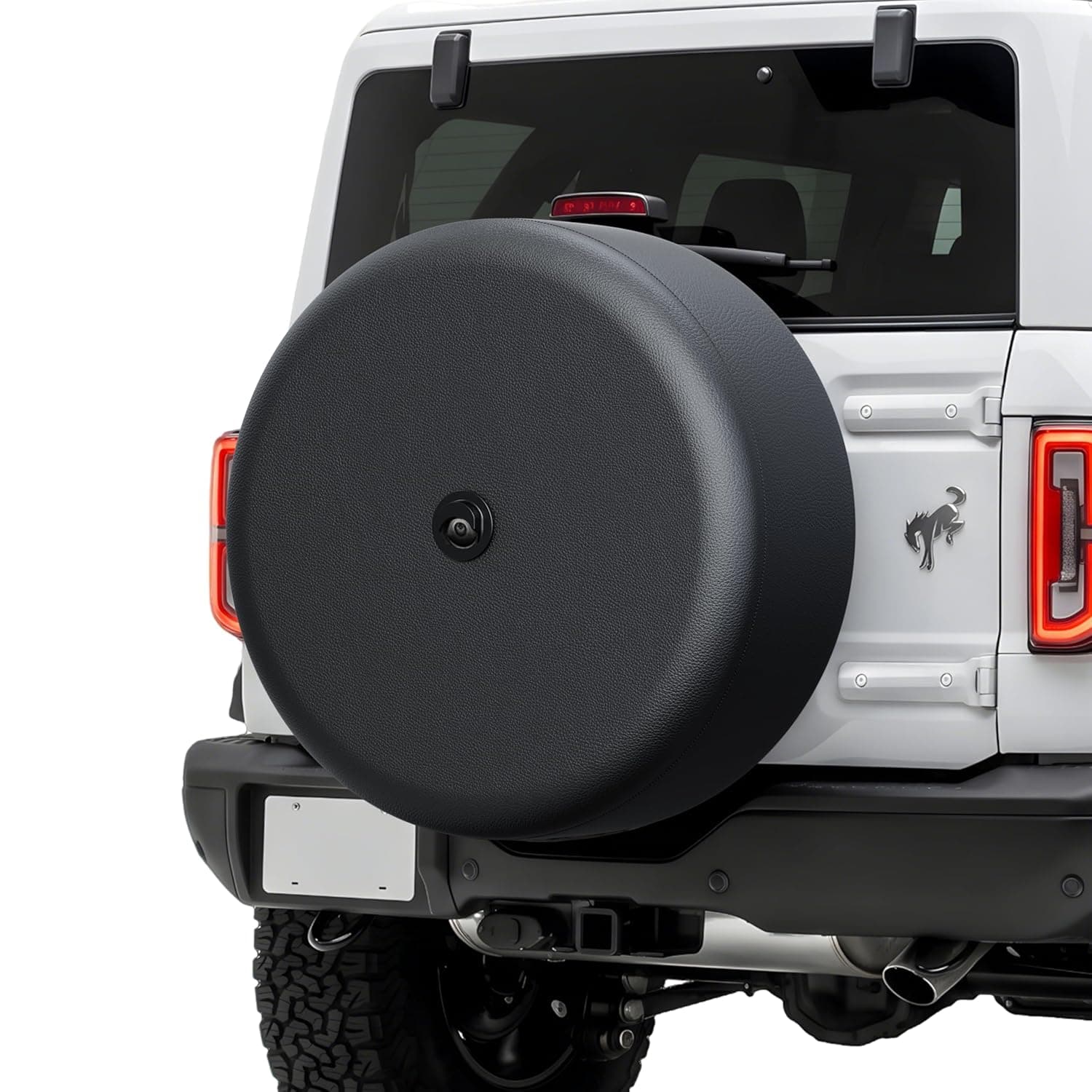 Spare Tire Wheel Cover with Backup Camera Hole Compatible with Ford Bronco（2021-2025） Spare tire Exterior Accessories Black 33"