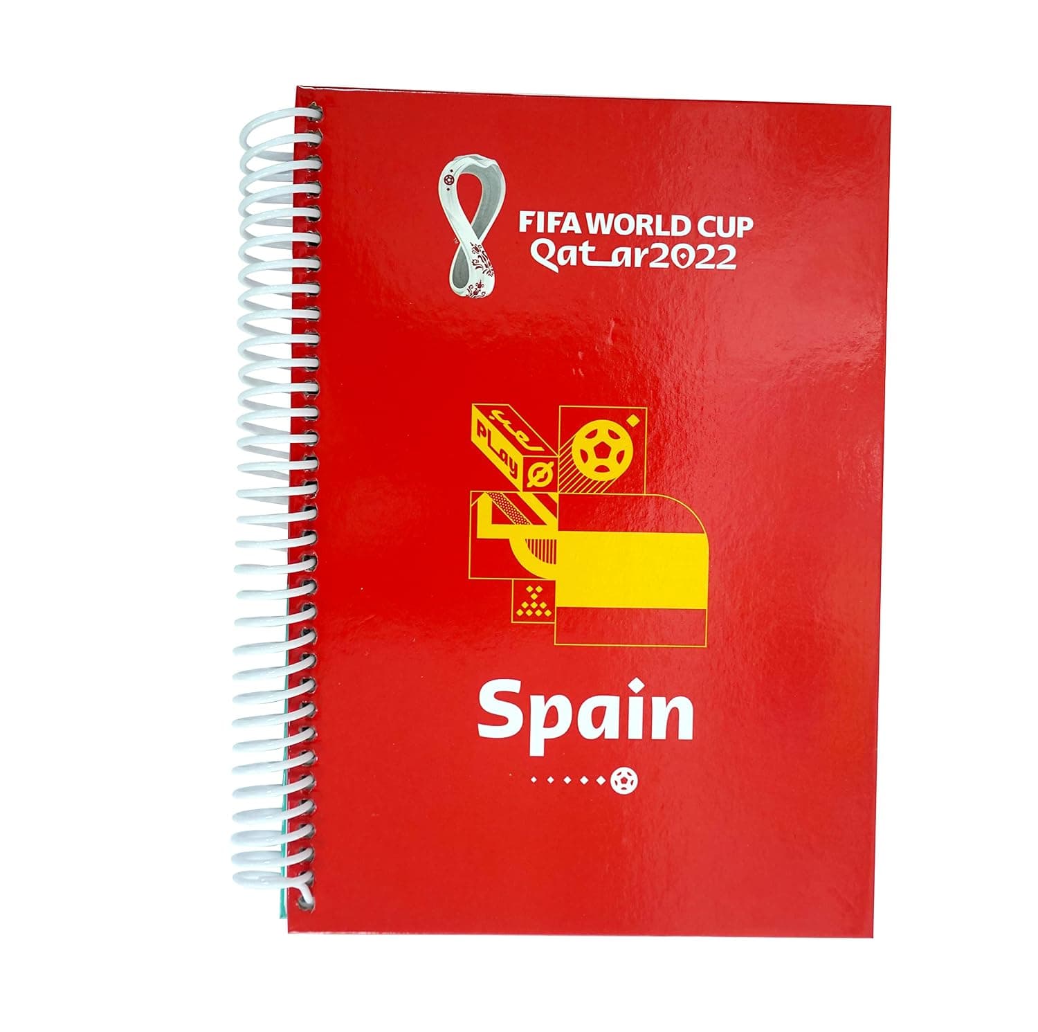FIFA WC 2022 Country A5 Spiral Notebook 60 Sheets, Hard Cover, 21.5cm x 15cm Spain, 12426