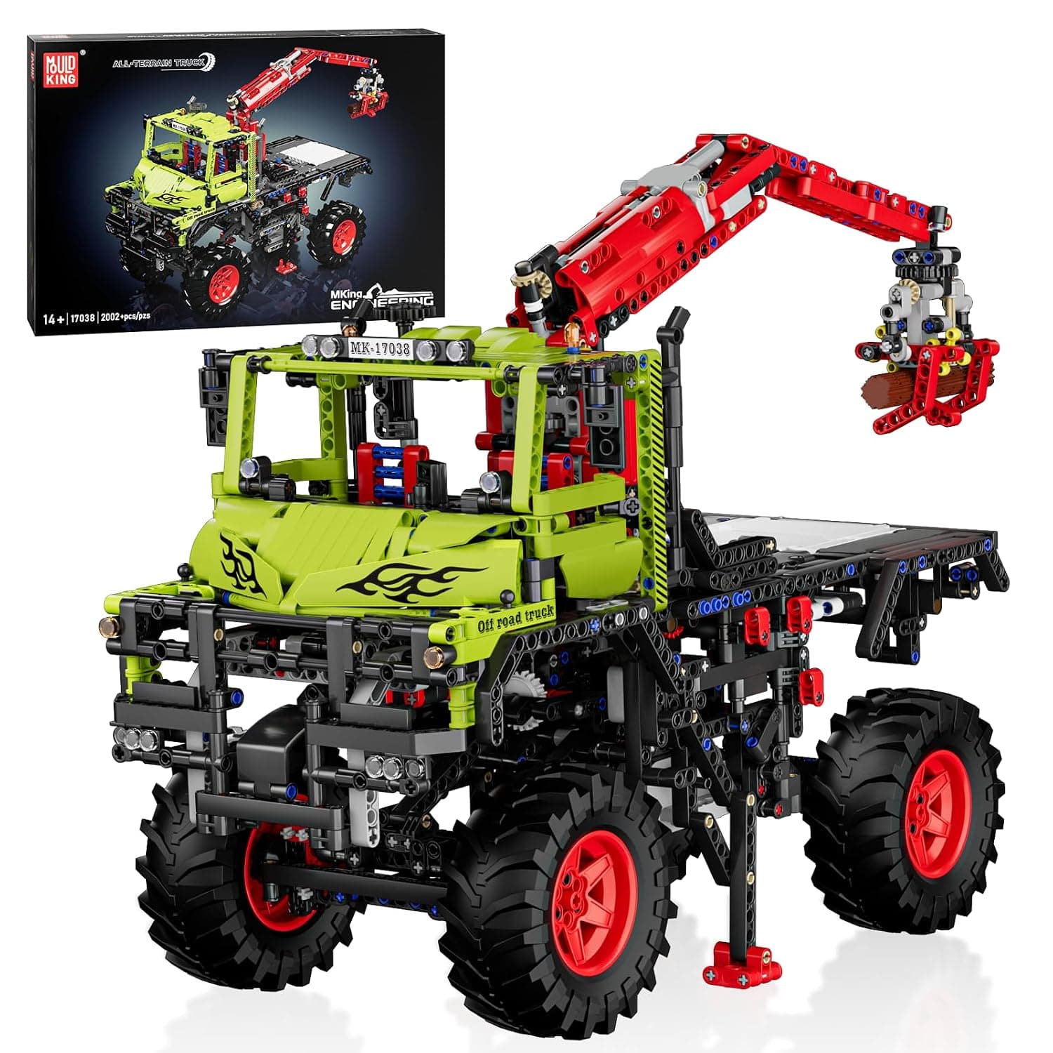 Mould King Off-Road Vehicle Construction Kit, Construction Kit for 4WD Off-Road Truck Model with Motor, 2002 Pieces STEM Toy for Boys from 14 Years & Adults, Technical Kit (17038)
