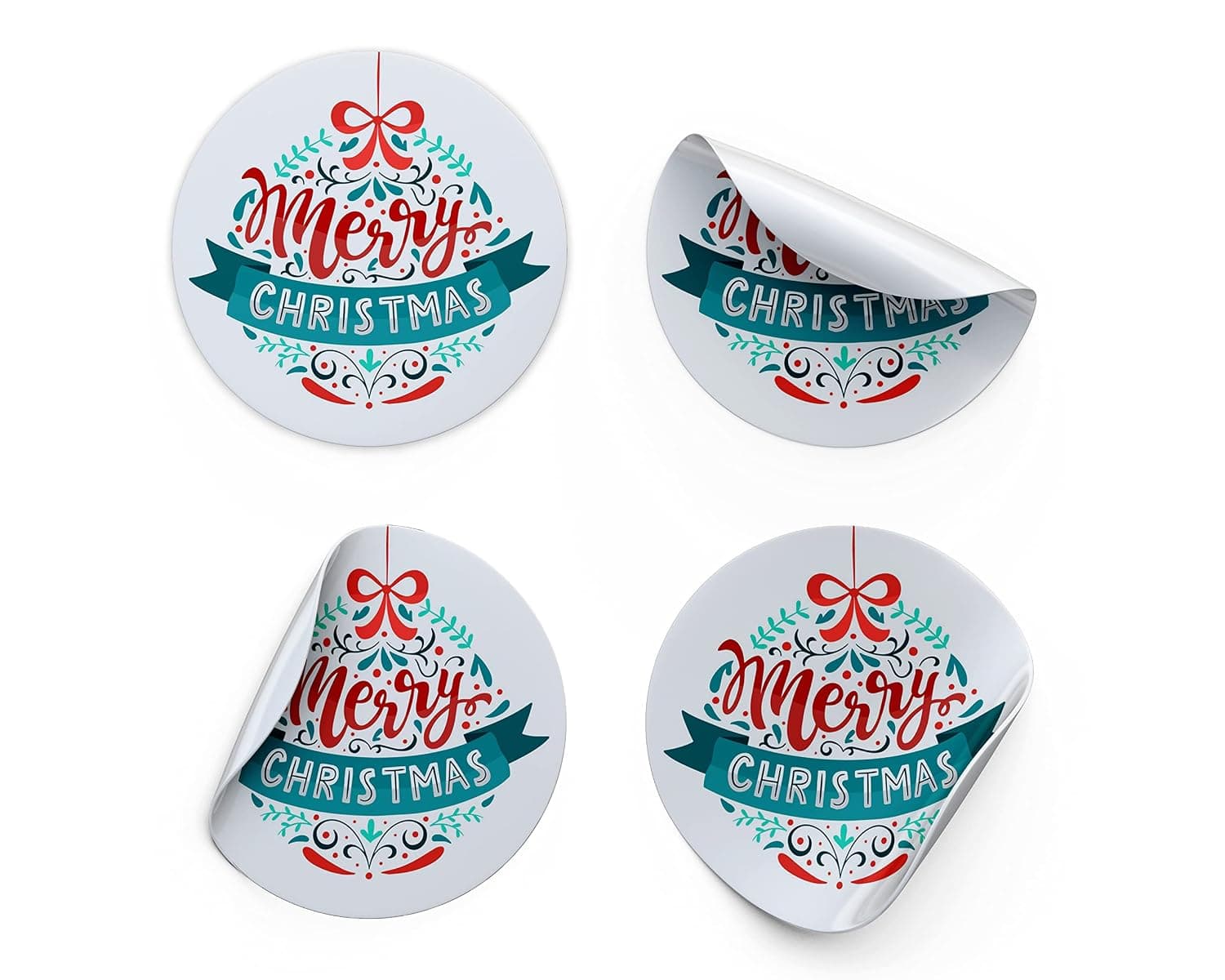D2C Gift Wrap Merry Christmas Stickers Ideal for Gift Wrapping, Greeting Card Corporate Gifts Self Adhesive Envelope Packaging Sticker Decorative Sealing Stickers Labels (120 Pcs_Multicolour)