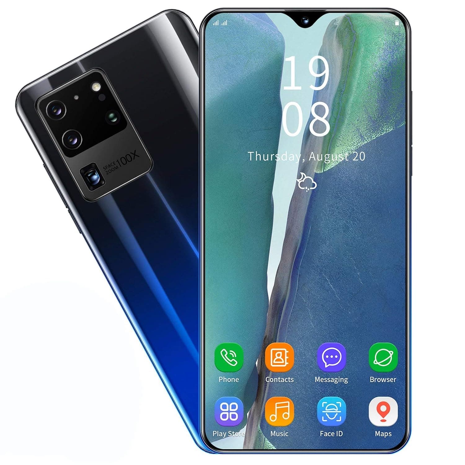 S20U Unlocked Android Smartphone, 6.26in Screen Face ID Unlocked Cell Phone with WiFiBTFMGPS, Dual SIM Card, 1GB+8GB, MTK6580P Quad-core, Battery 1950mah (Blue)