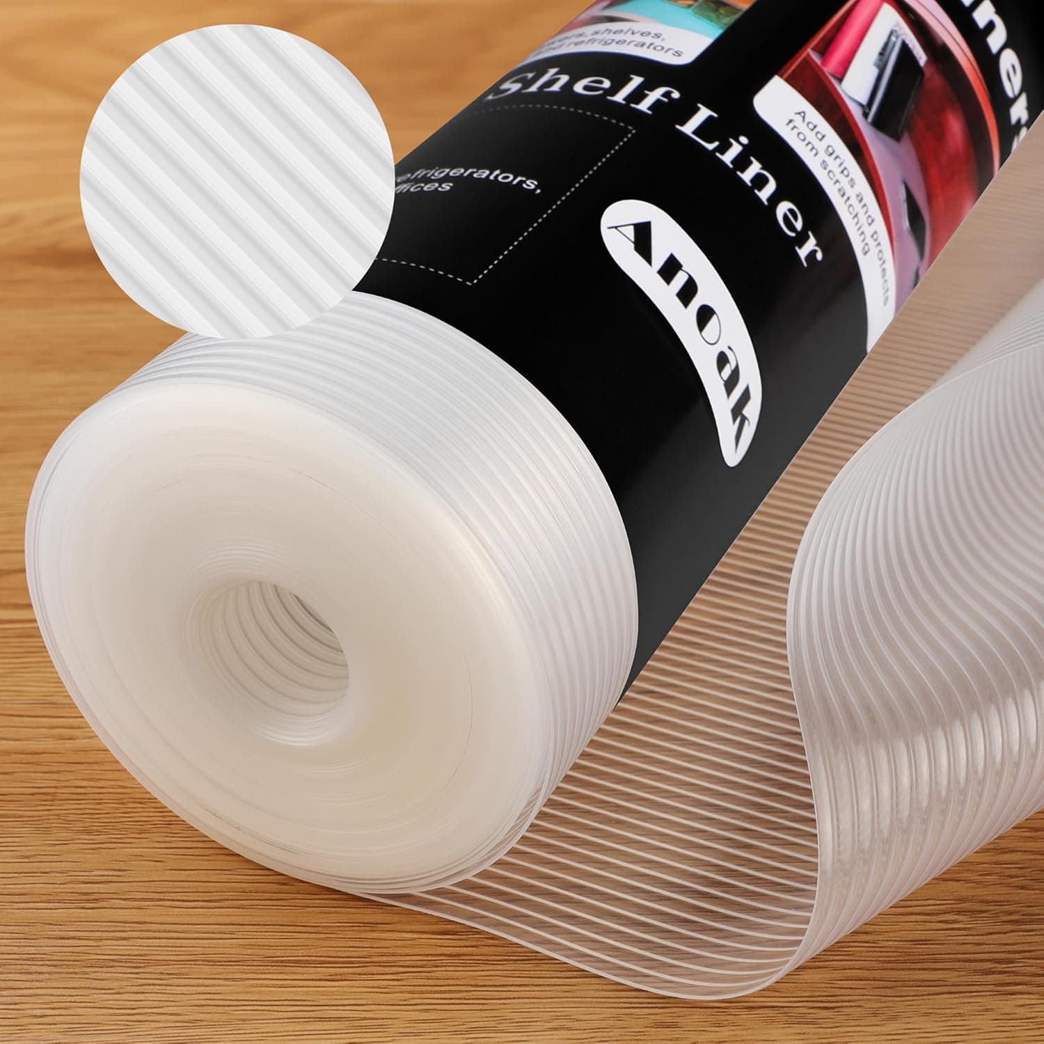 بطانة غير لاصقة مزدوجة الجوانب ولا تنزلق وقابلة للغسل للخزانة وارفف المطبخ والحمام والادراج والثلاجة وخزانة المؤن ورف الاحذية، مقاس 17.5 انش × 20 قدم