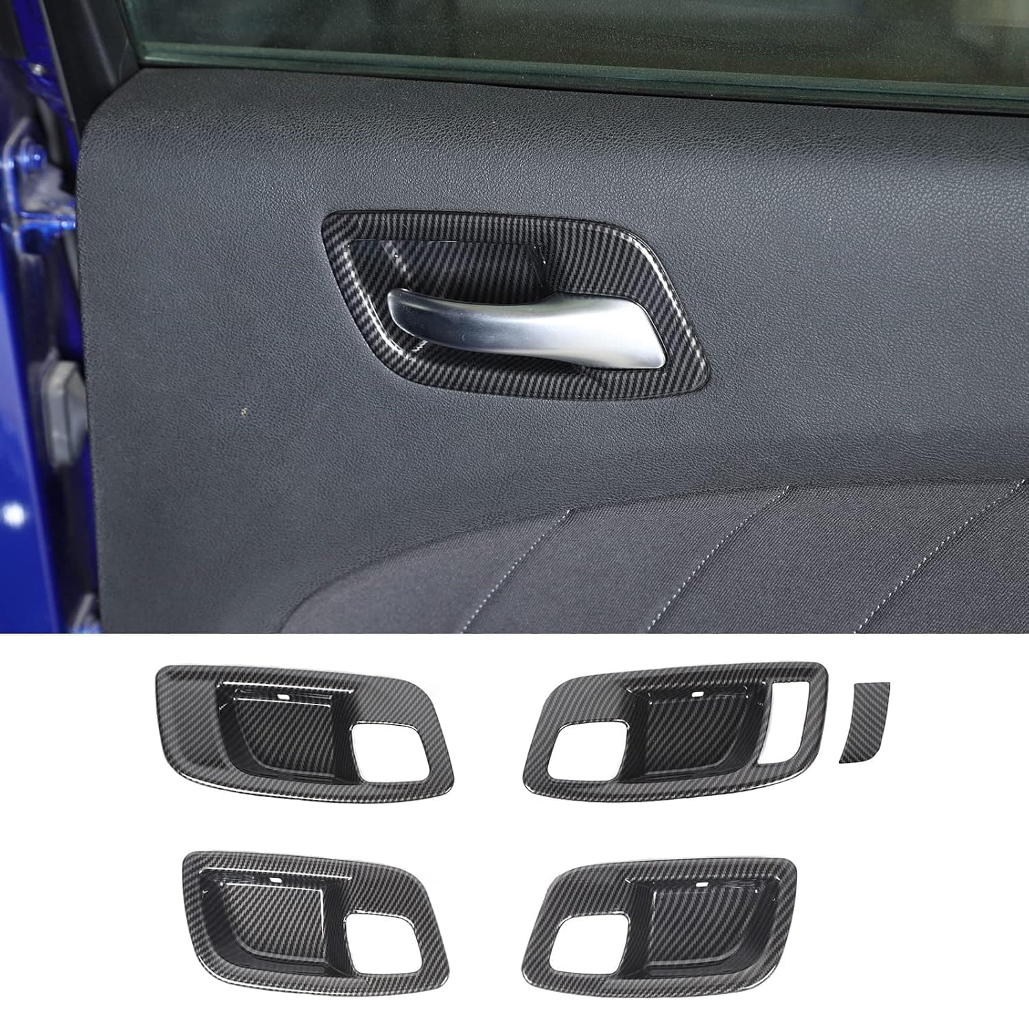 JWWY Inner Door Bowl Handle Interior Door Pull Handle Cover Trim Garnish Fit for 2011-2024+ Dodge Charger Interior Accessories,Chrysler 300 5pcs Carbon Fiber