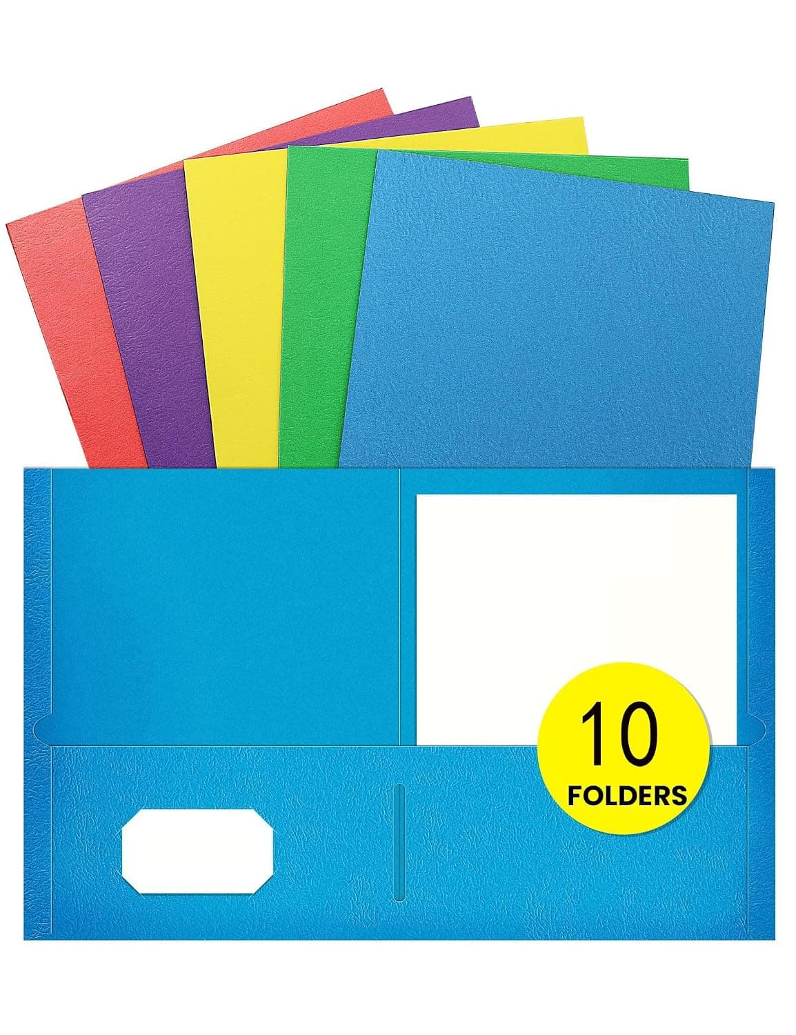 Folders with Pockets, Durable Heavy Duty File Folders with Business Card Slot, 2 Pocket Folders Fit Letter Size Paper, Paper File Folder, for School Office Home Business (25 Pcs, Assorted Colors)