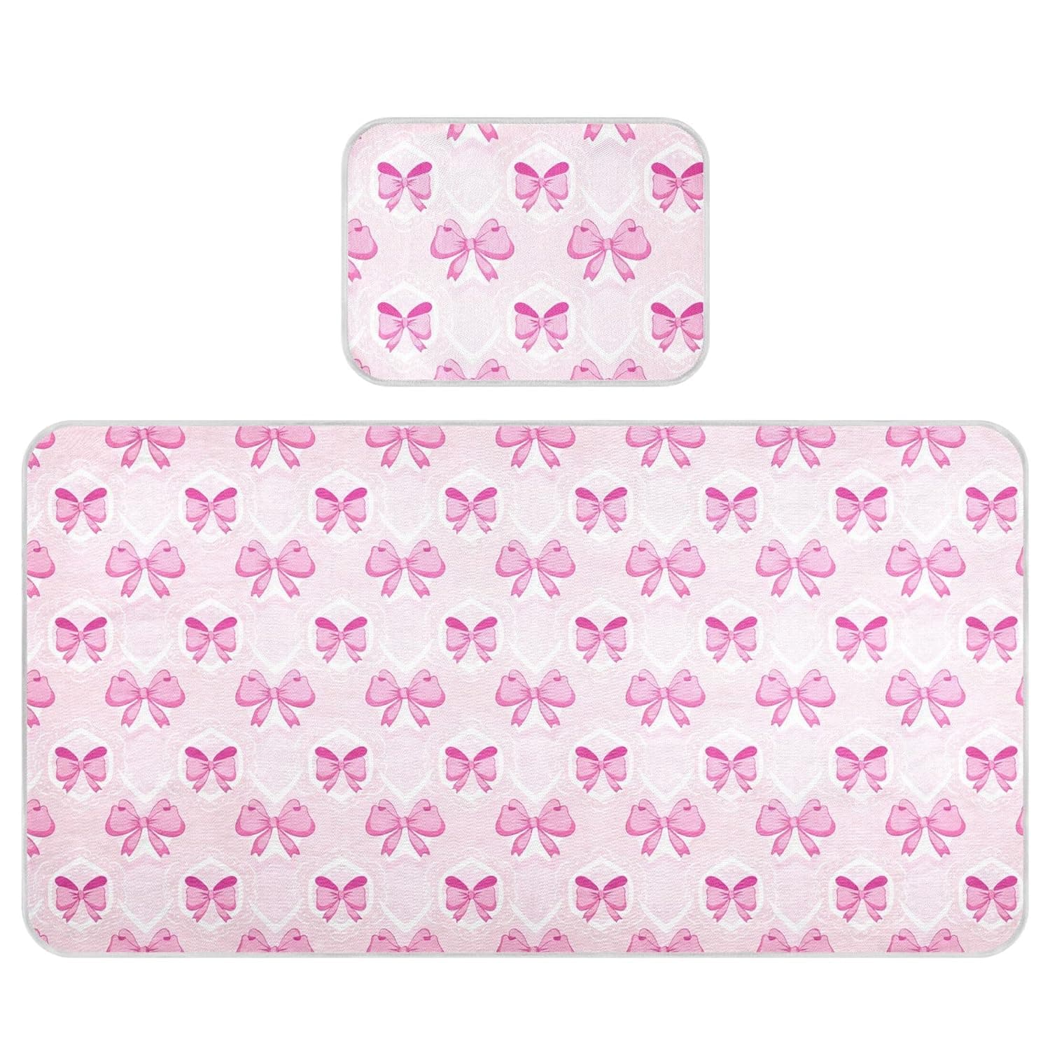 Pink Bows Baby Cooling Mattress Pad, Soft & Breathable Cooling Mat Keep Baby Cool in Summer 28x52 in, Nursery Essential