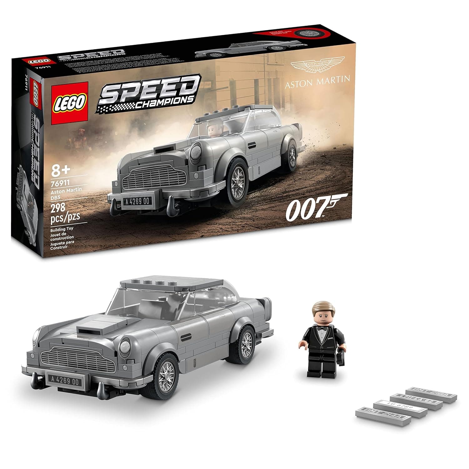 LEGO Speed Champions 007 Aston Martin DB5 76911 Toy Building Set; James Bond Model for Kids and Car Fans, Boys, Girls, Aged 8+ (298 Pieces)