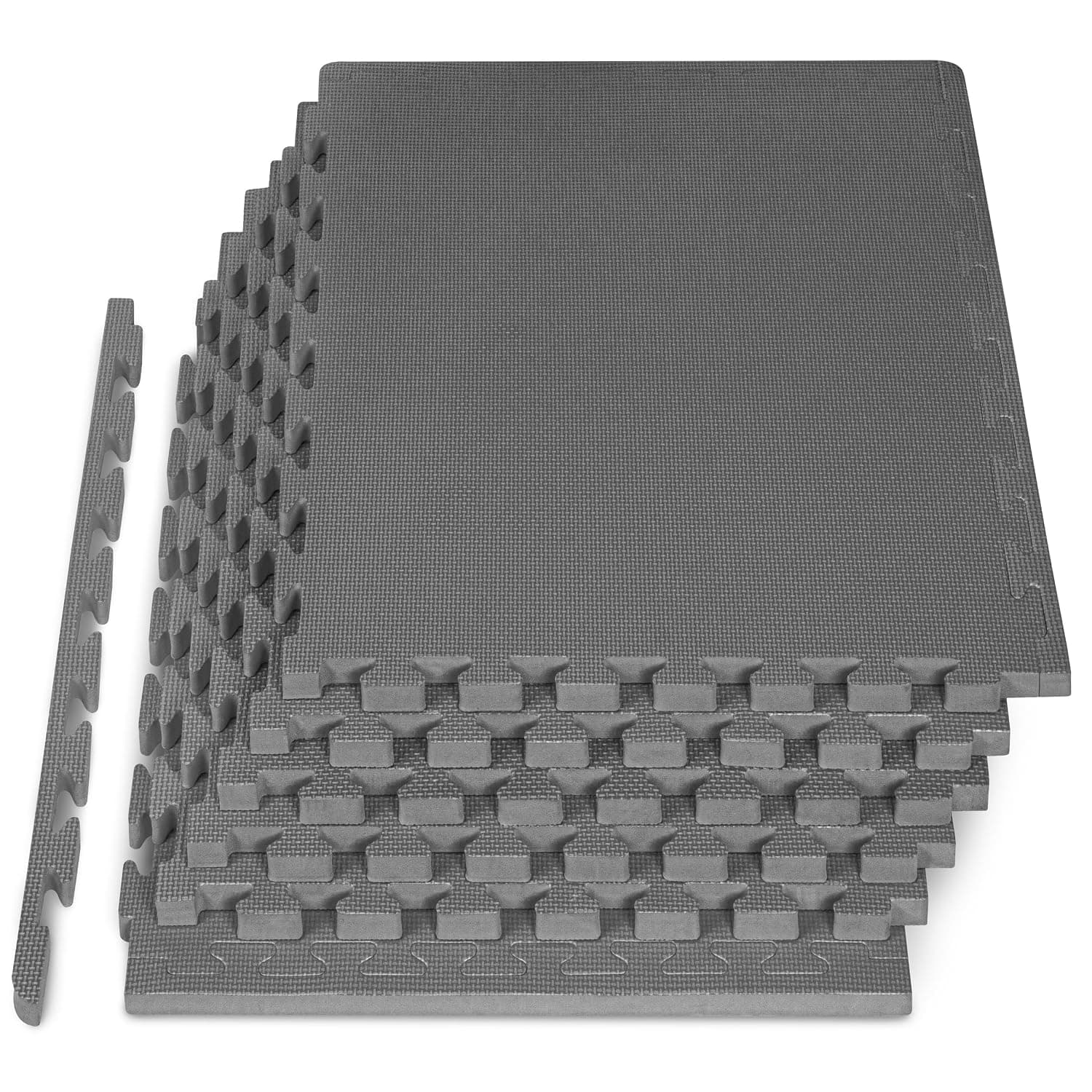 Prosourcefit Extra Thick Puzzle Exercise Mat 1", Eva Foam Interlocking Tiles For Protective, CUShioned Workout Flooring For Home And Gym Equipment, Grey