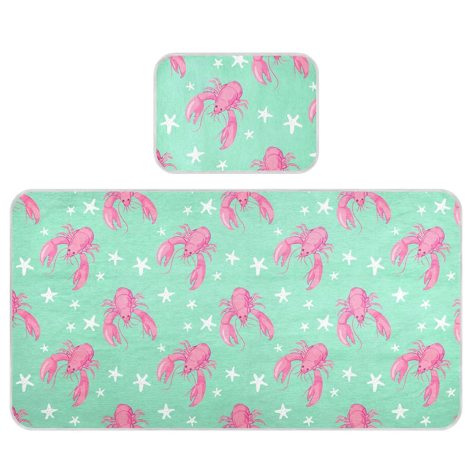 Pink Lobsters Baby Cooling Mattress Pad, Soft & Breathable Cooling Mat Keep Baby Cool in Summer 28x52 in, Nursery Essential